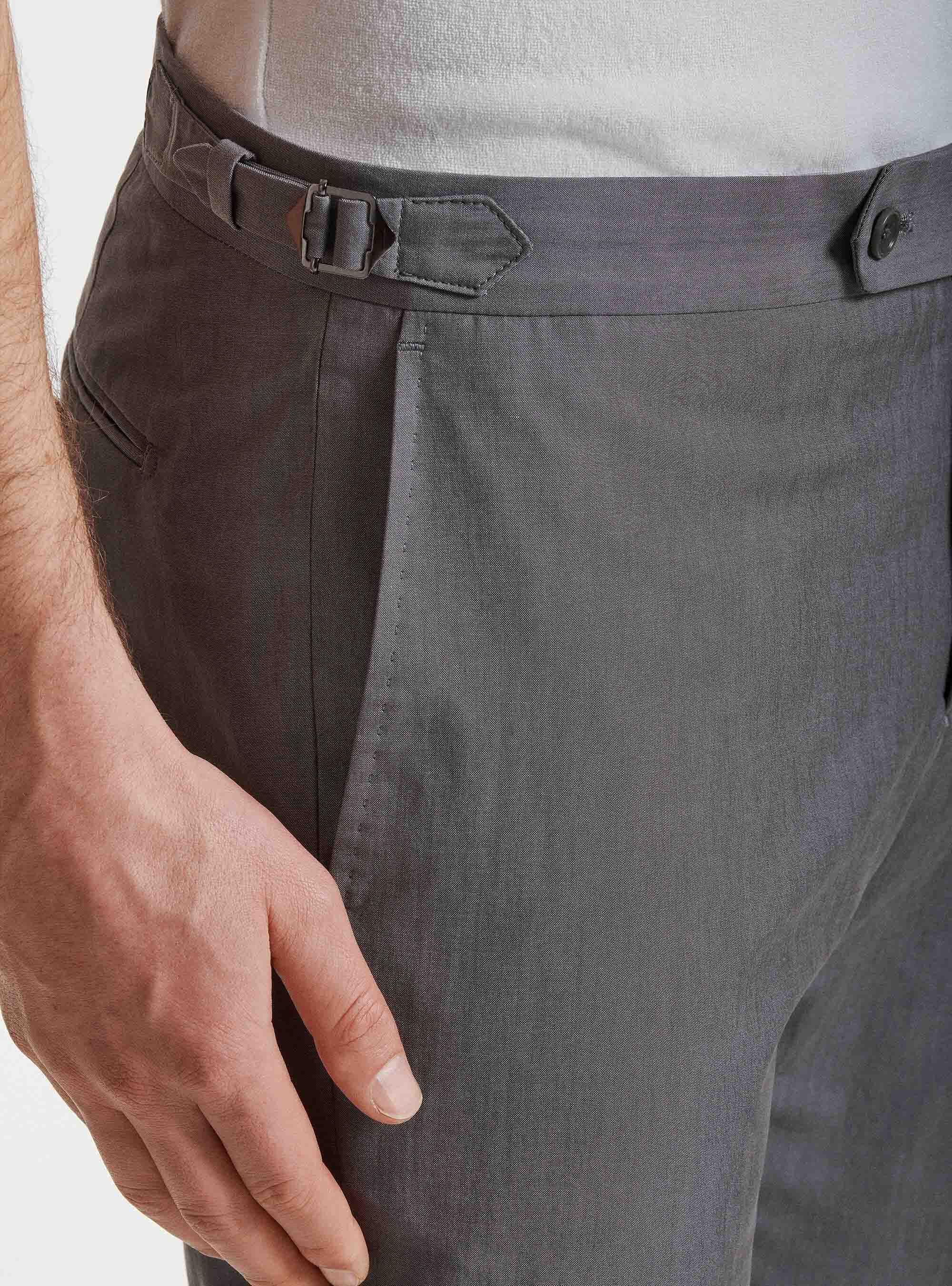 Pantaloni per abito in misto cotone DUEMILAGORI, GRIGIO CHIARO MELANGE