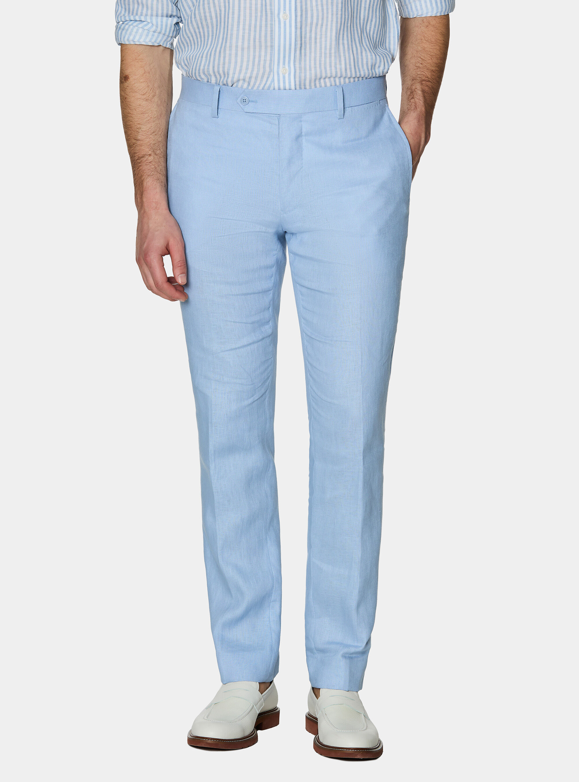 Pure linen suit trousers