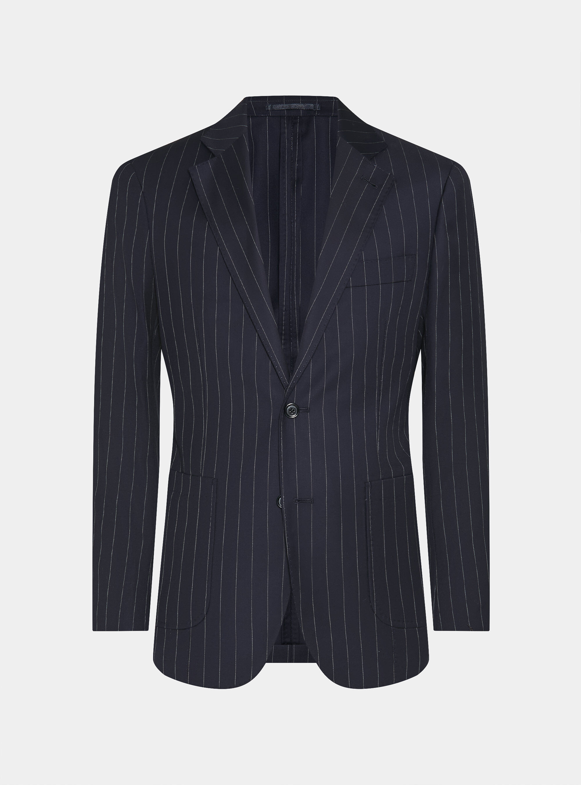 Pure wool pinstripe suit blazer by Vitale Barberis Canonico, NAVY BLUE