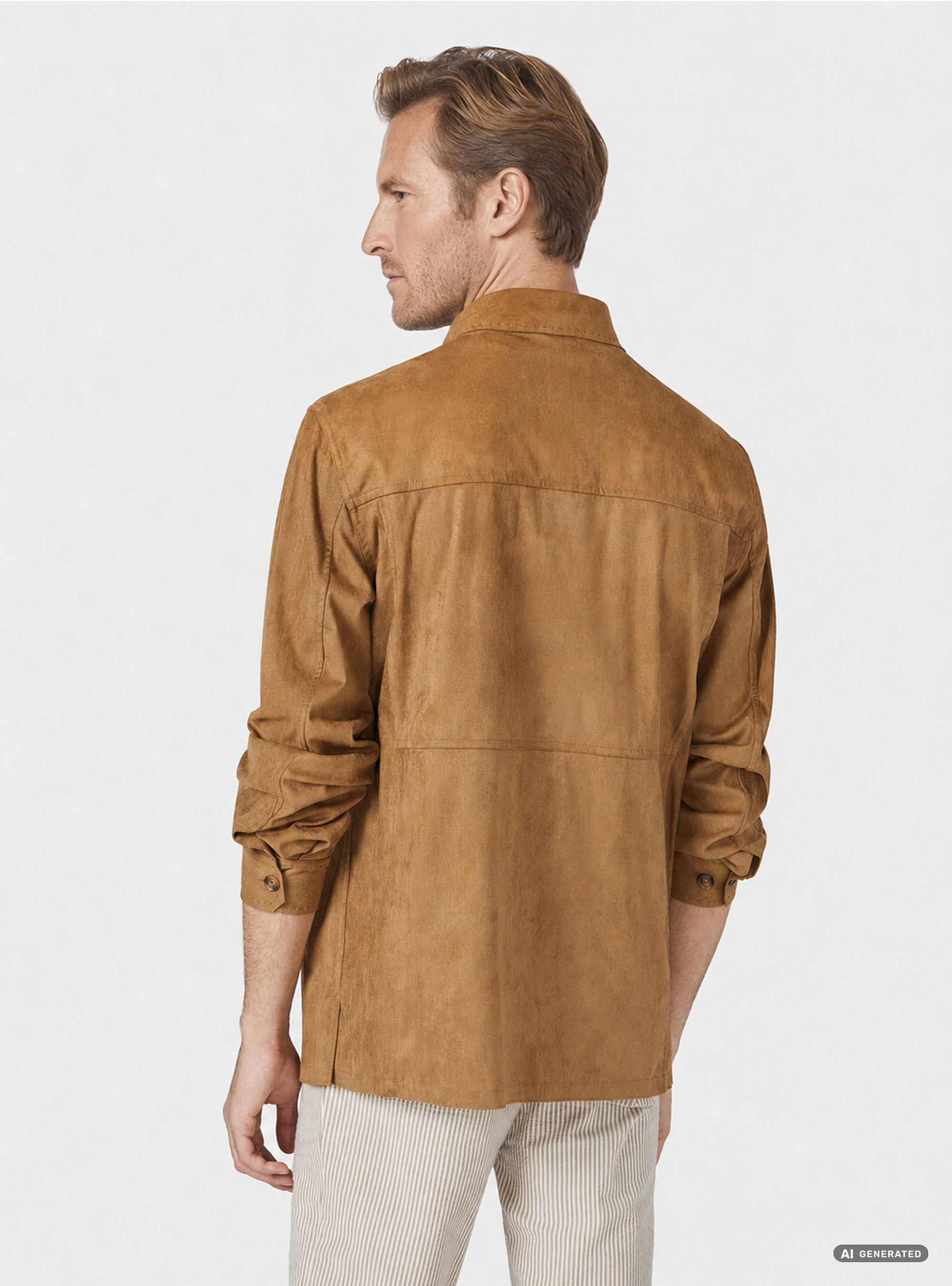 Suede effect shirt jacket