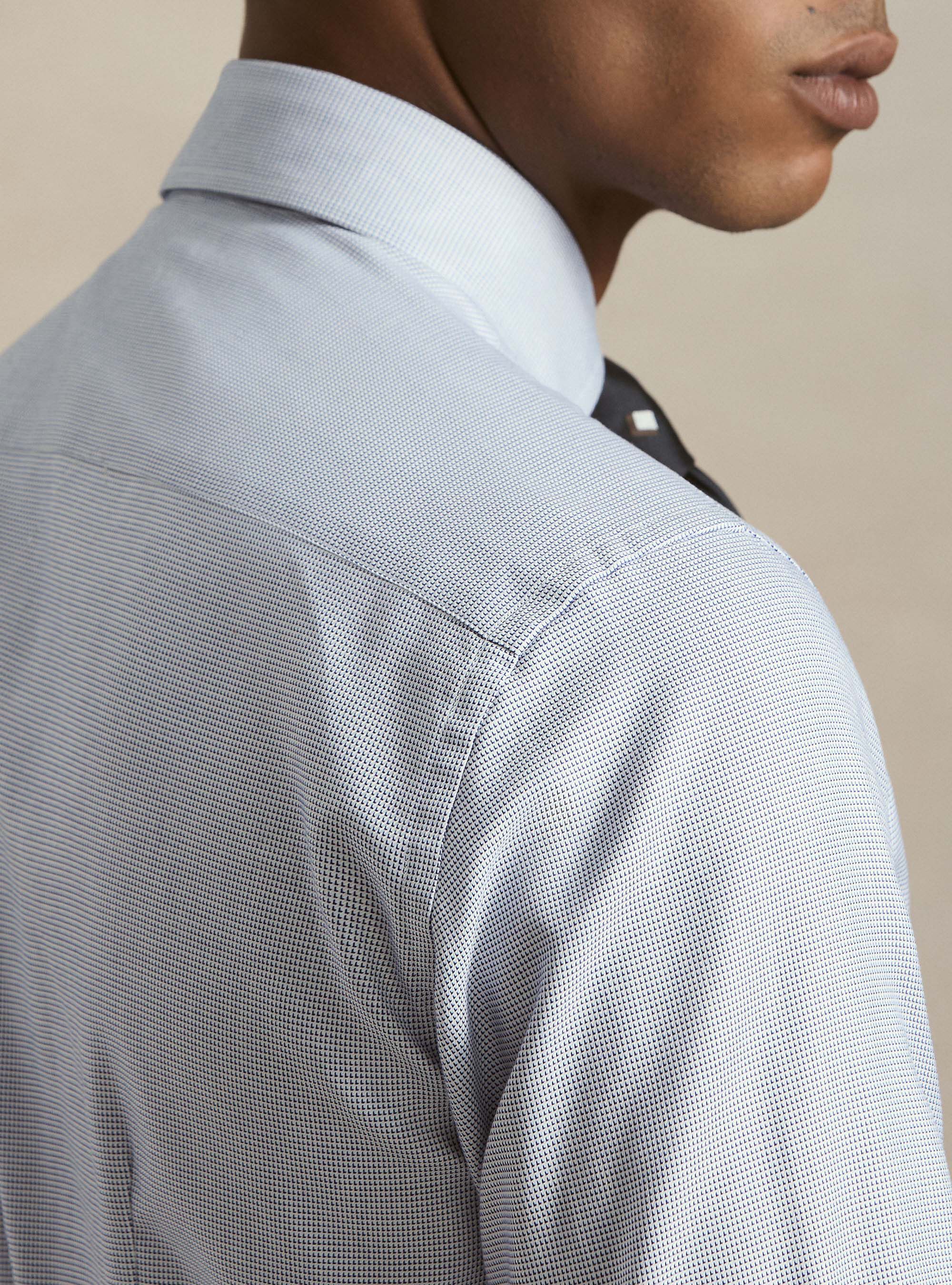 Camicia in cotone operato, BLU