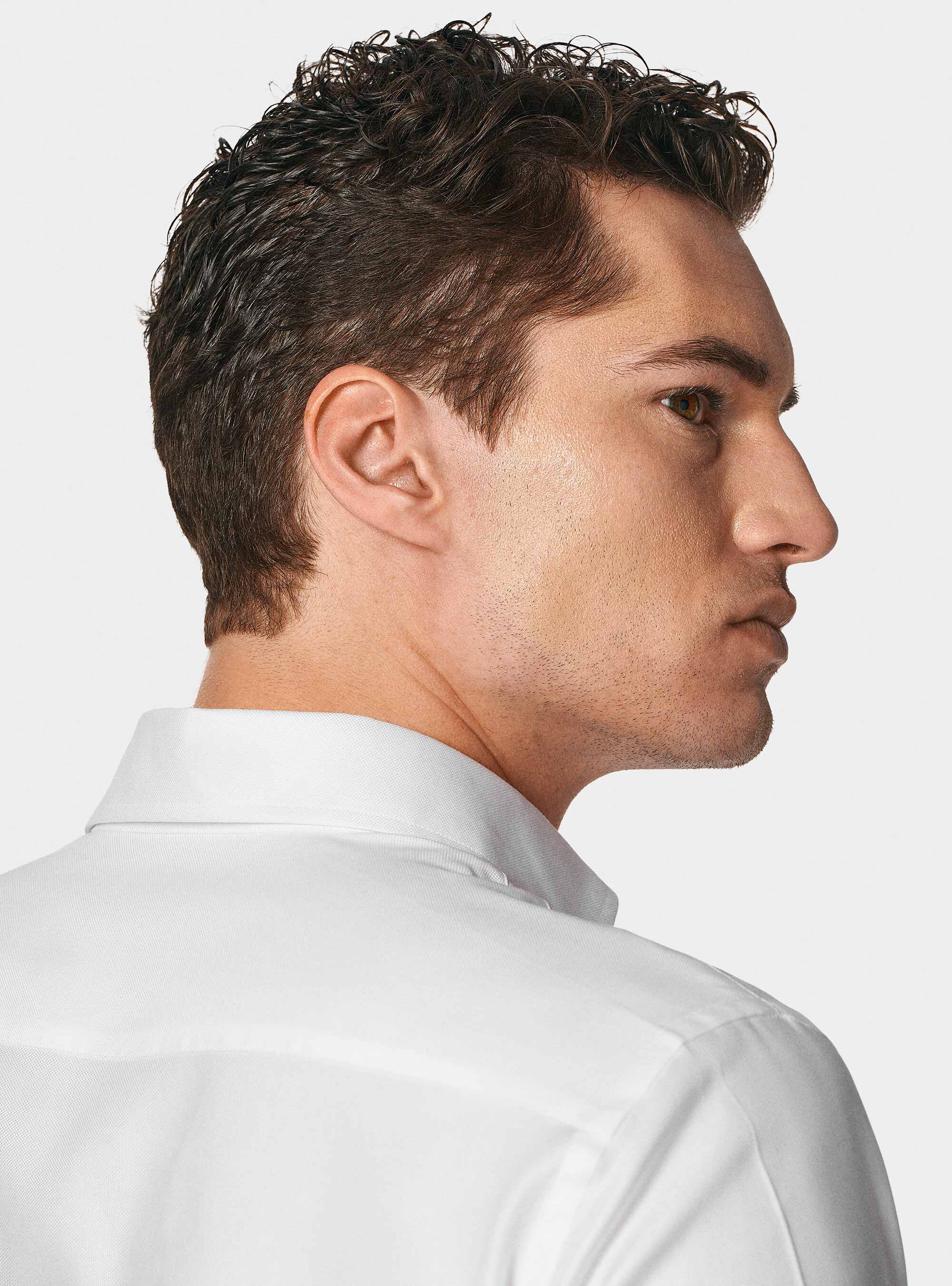 Camicia in cotone oxford, BIANCO