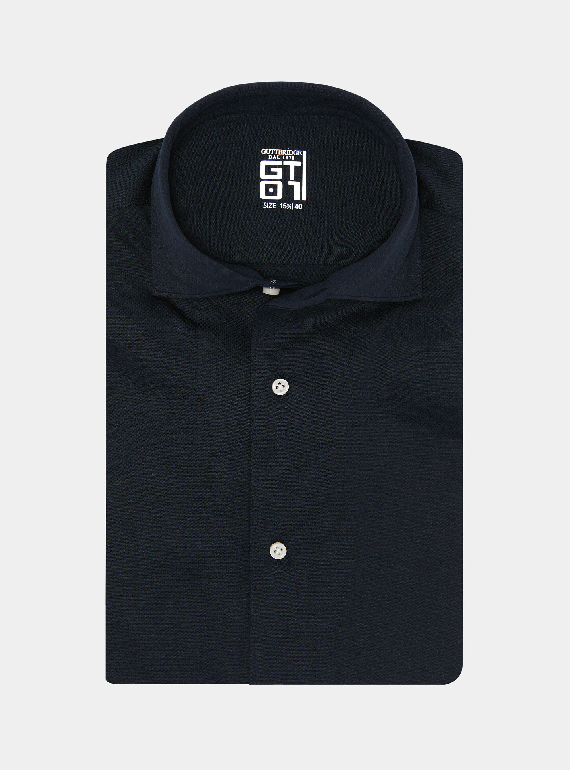 Camicia in jersey misto cotone paramontura, BLU NAVY