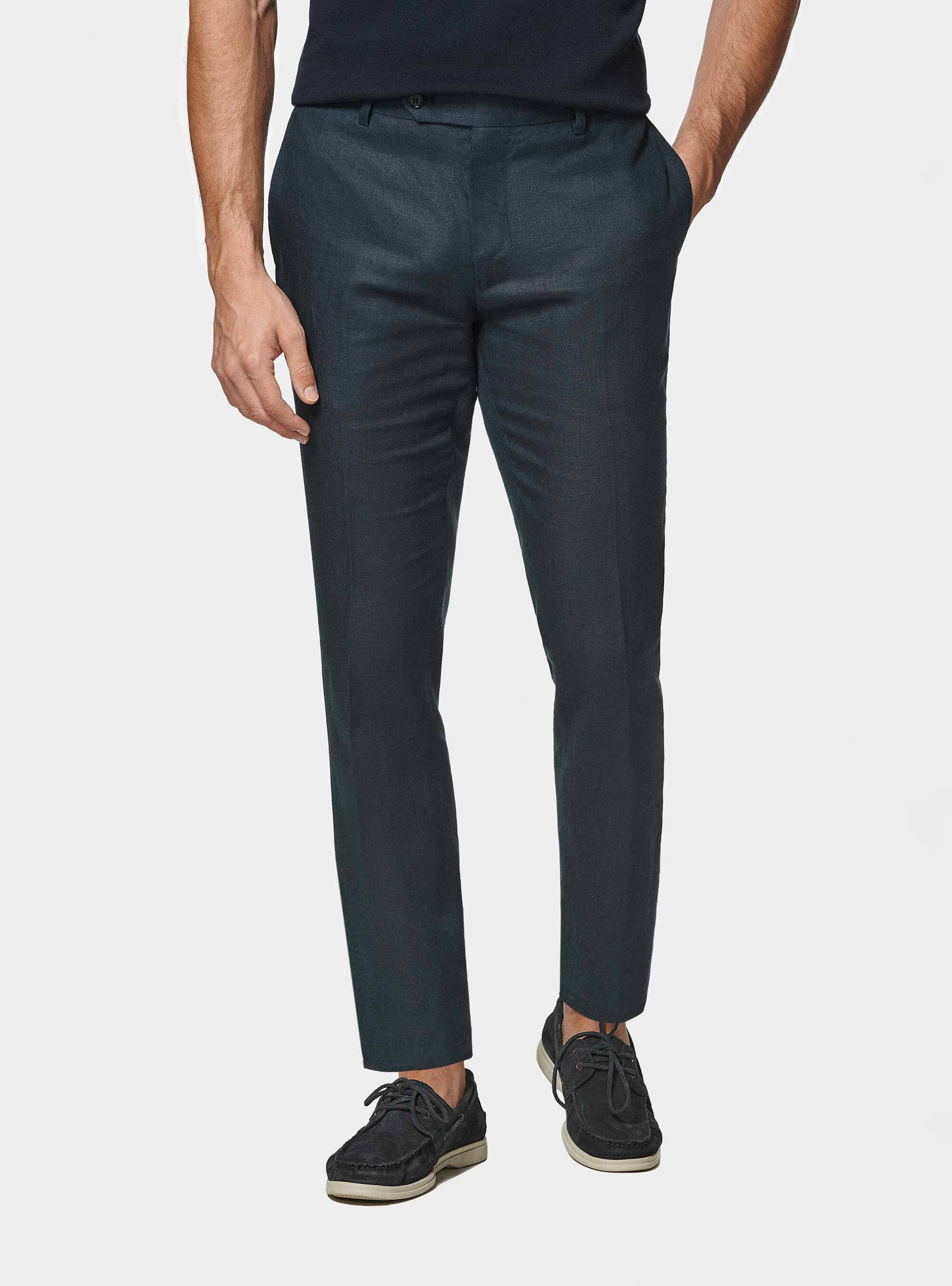 Pure linen suit trousers