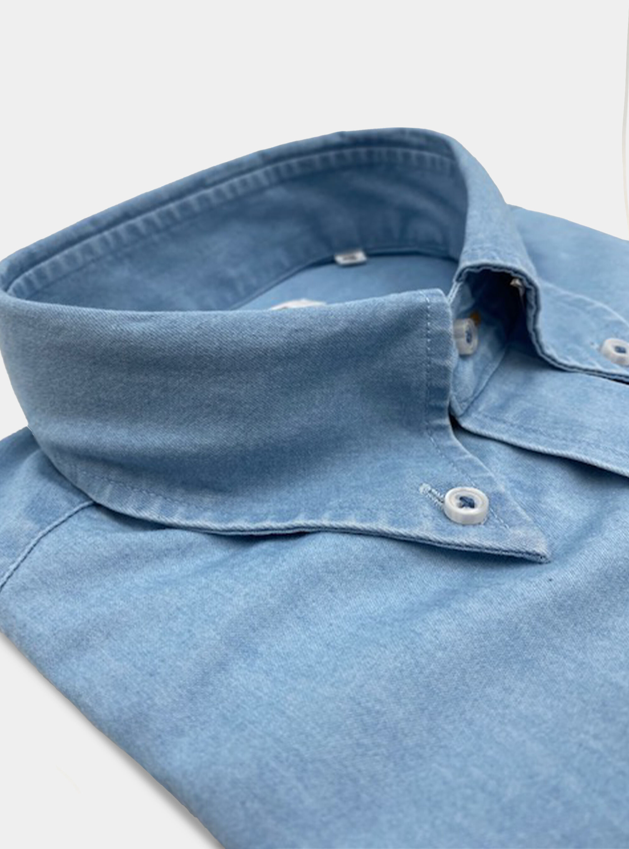 1944 WWII U.S.N. Military Long Sleeve Chambray Shirt - Blue