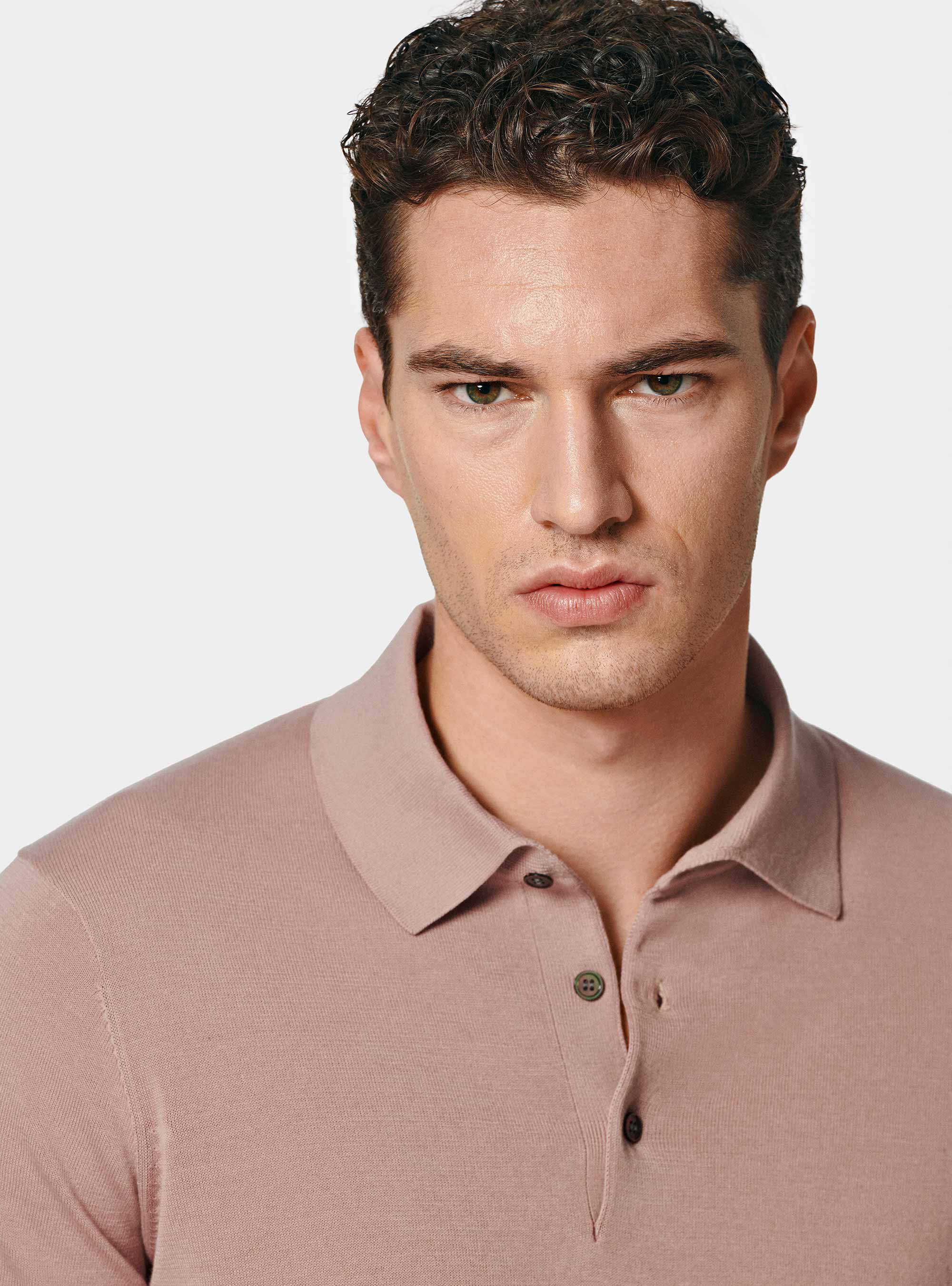 Polo de punto de algod&oacute;n extrafino, 0441C ROSA SCURO