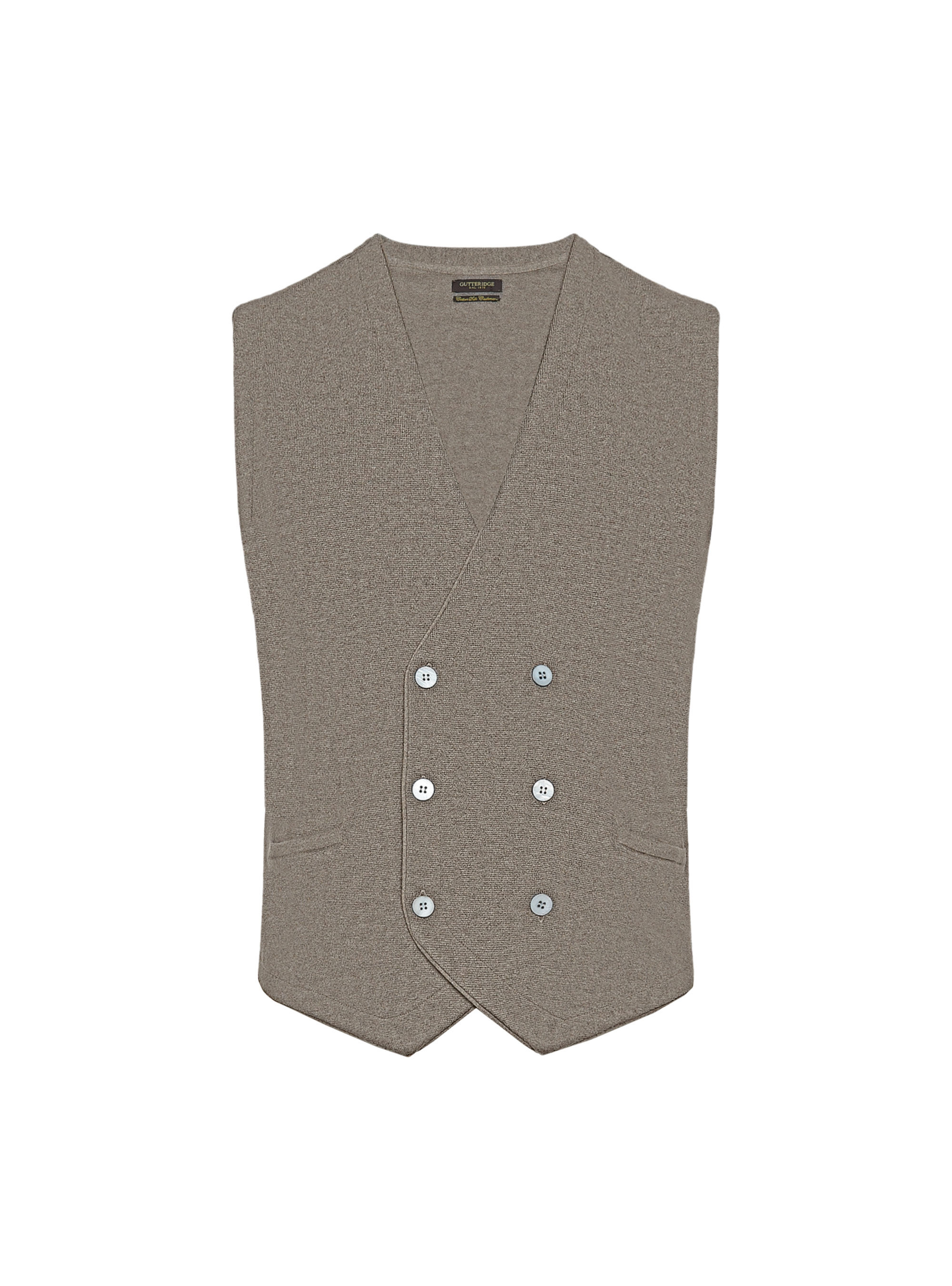 Gilet doppiopetto in maglia in cotone seta e cashmere