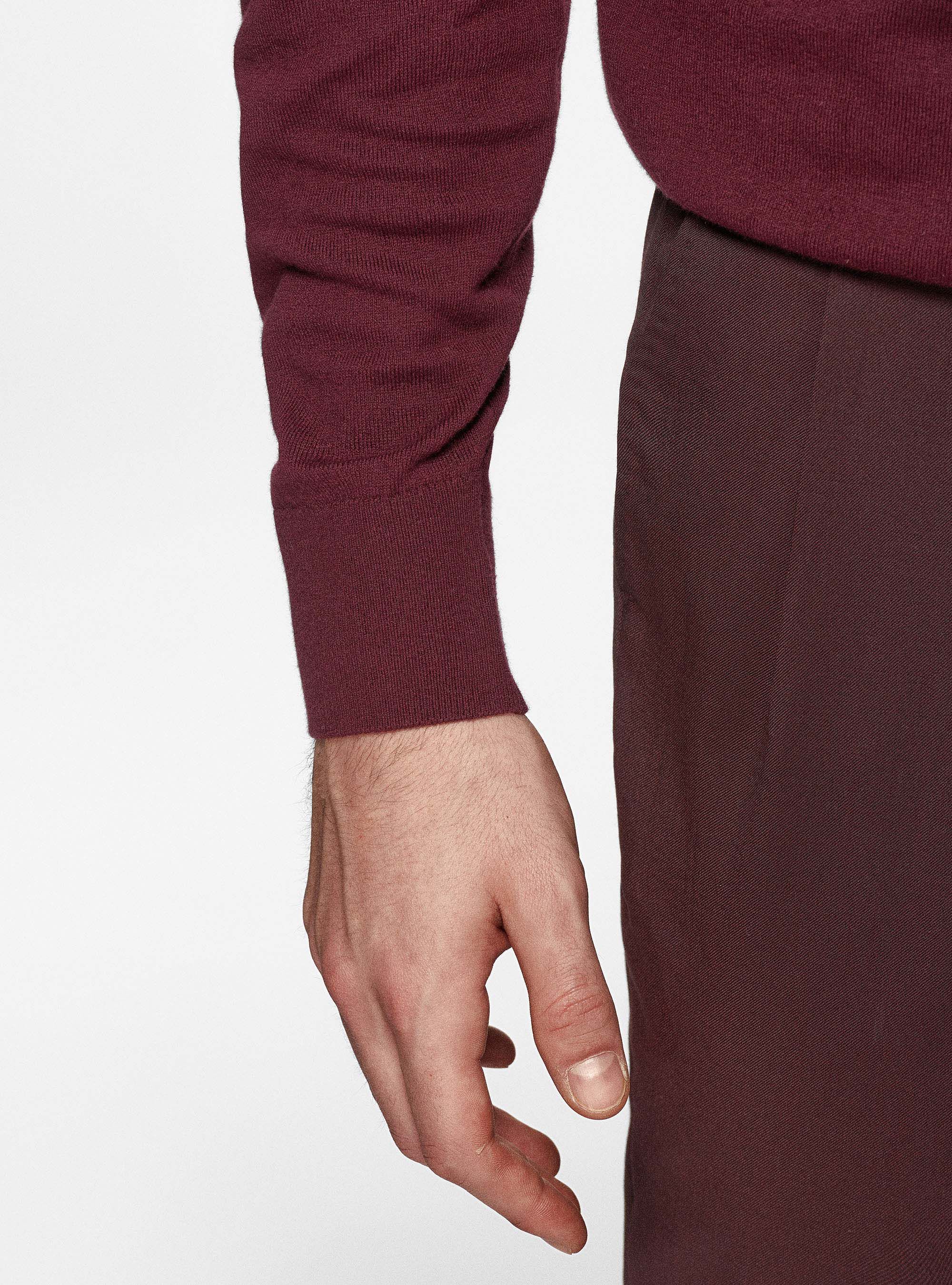 Dolcevita in cotone seta e cashmere, BORDEAUX