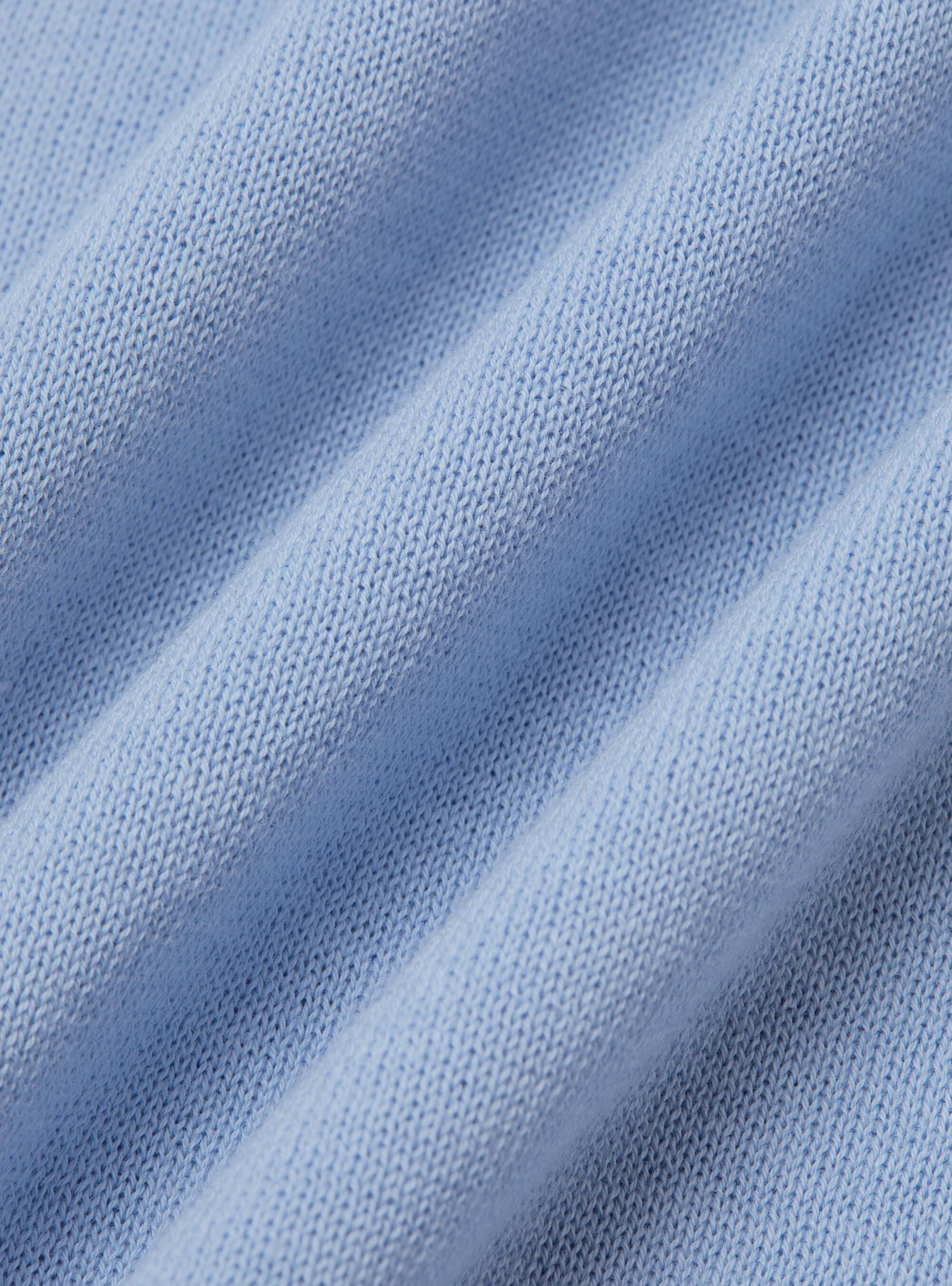 Poloshirt aus extrafeinem Baumwollstrick, AZZURRO POLVERE 0283C