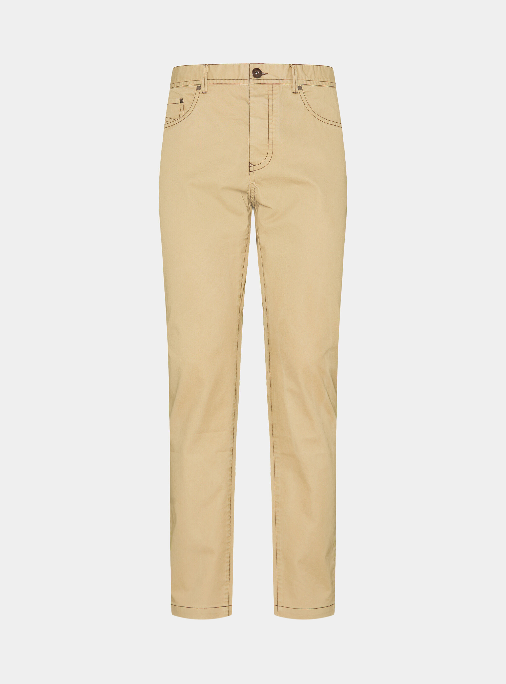 Pantaloni slim fit in cotone lavato, GIALLO CHIARO 0784C