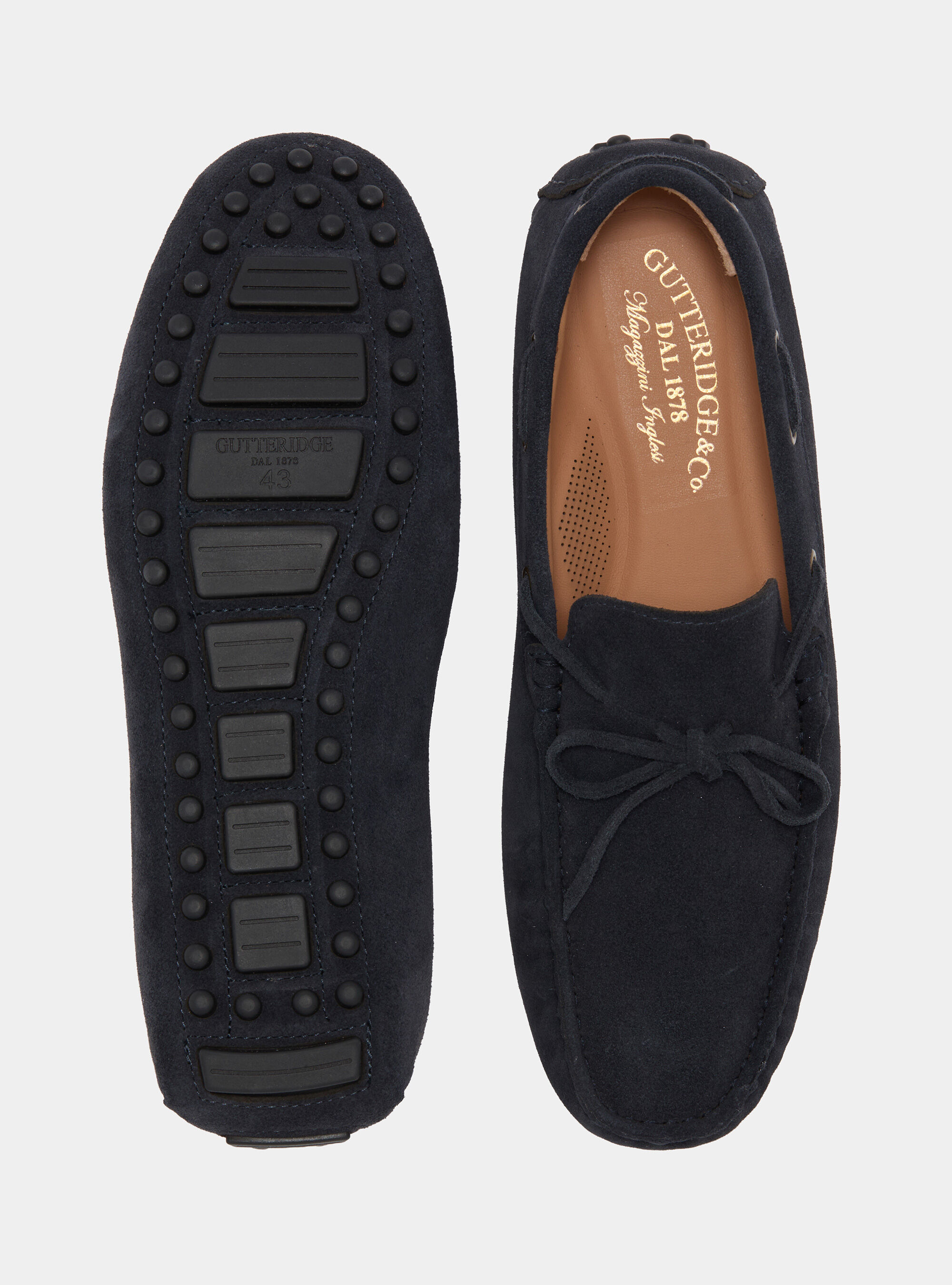 Mocassini in suede da barca, NAVY BLUE