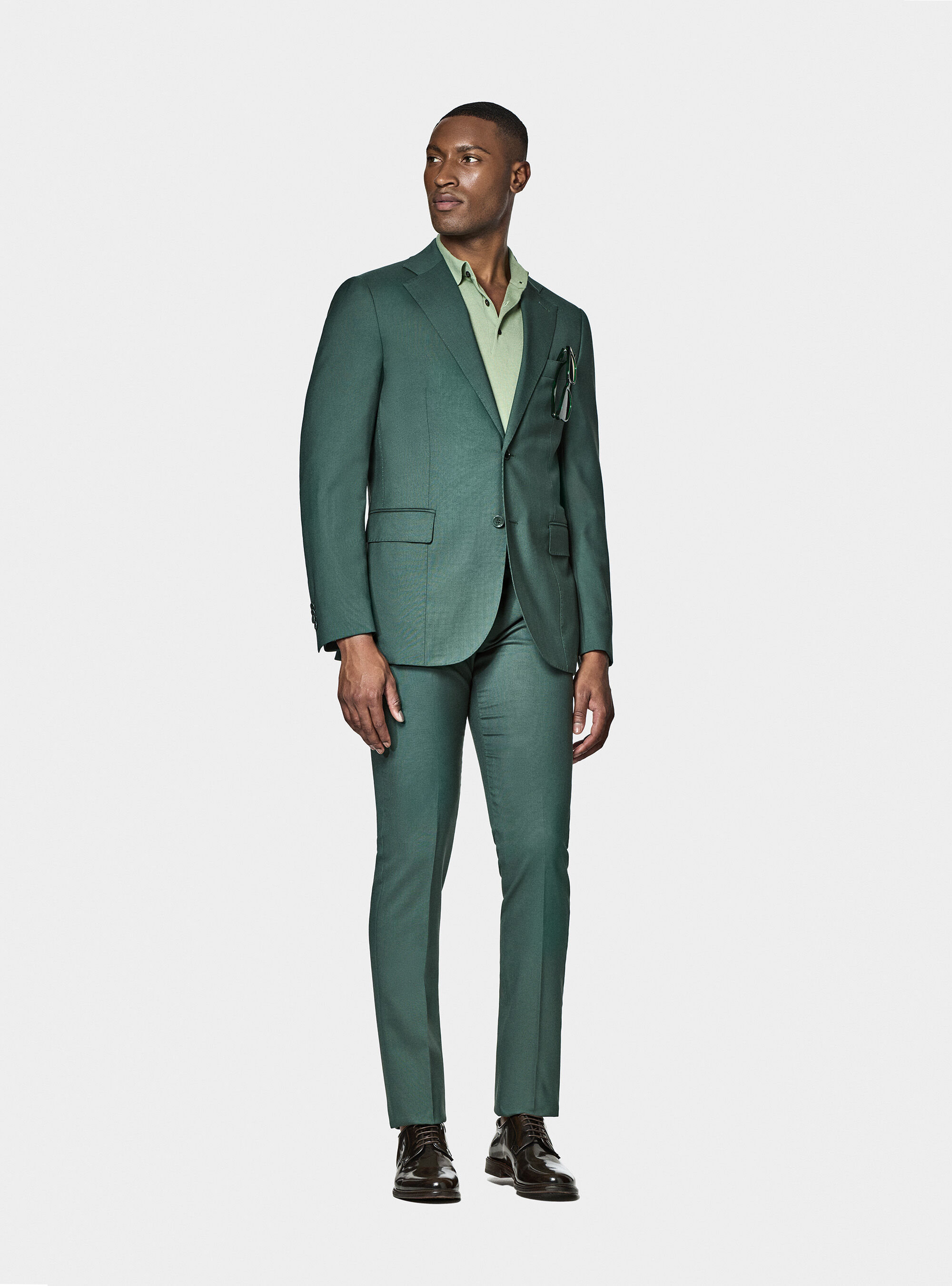 Green suit in pure wool Vitale Barberis Canonico