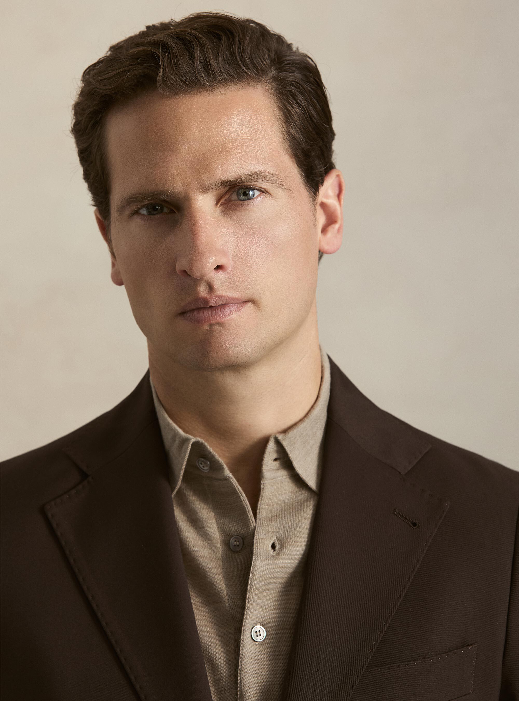 Slim fit classic suit blazer, BROWN