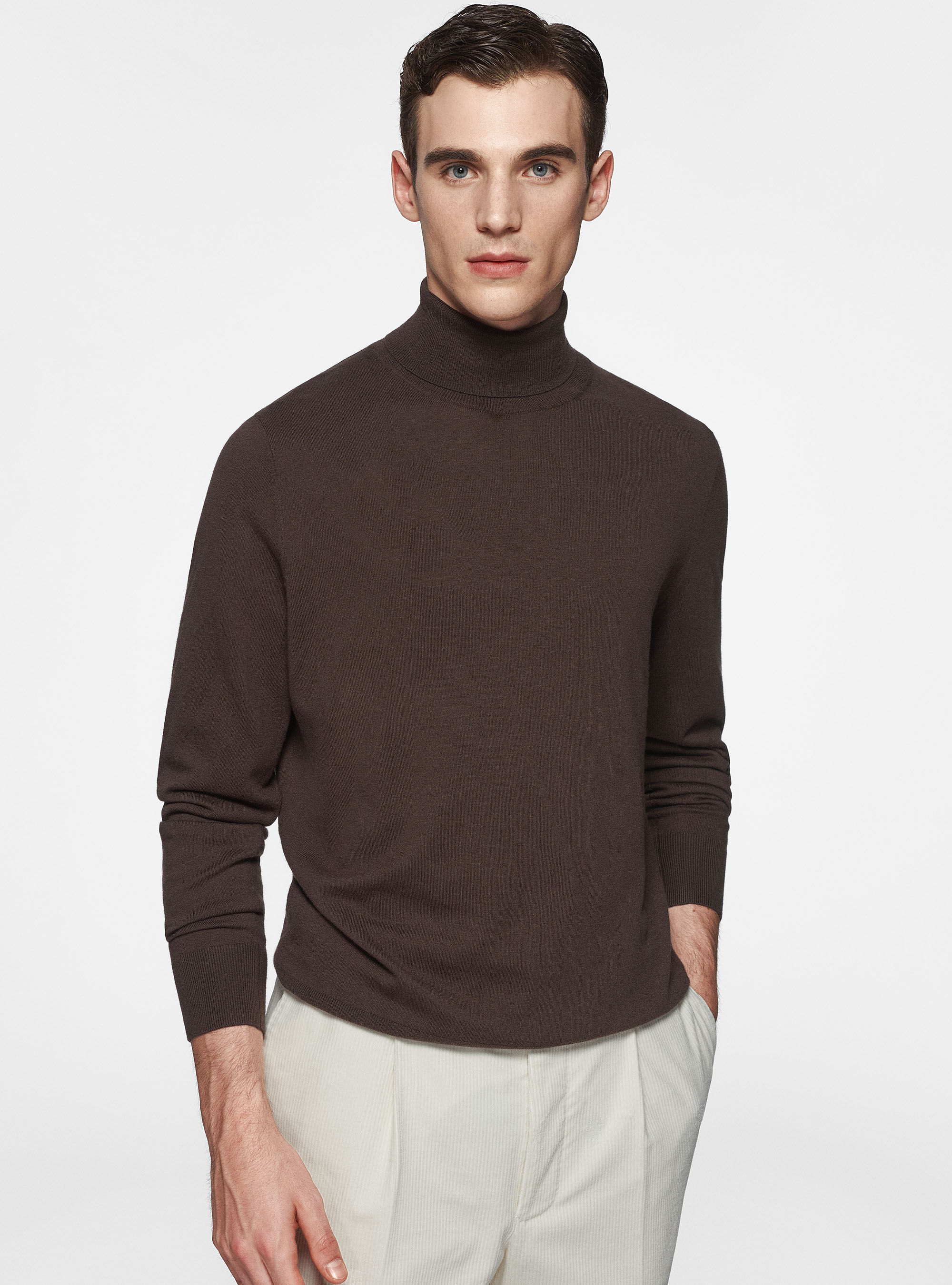 Silk and cashmere cotton turtleneck