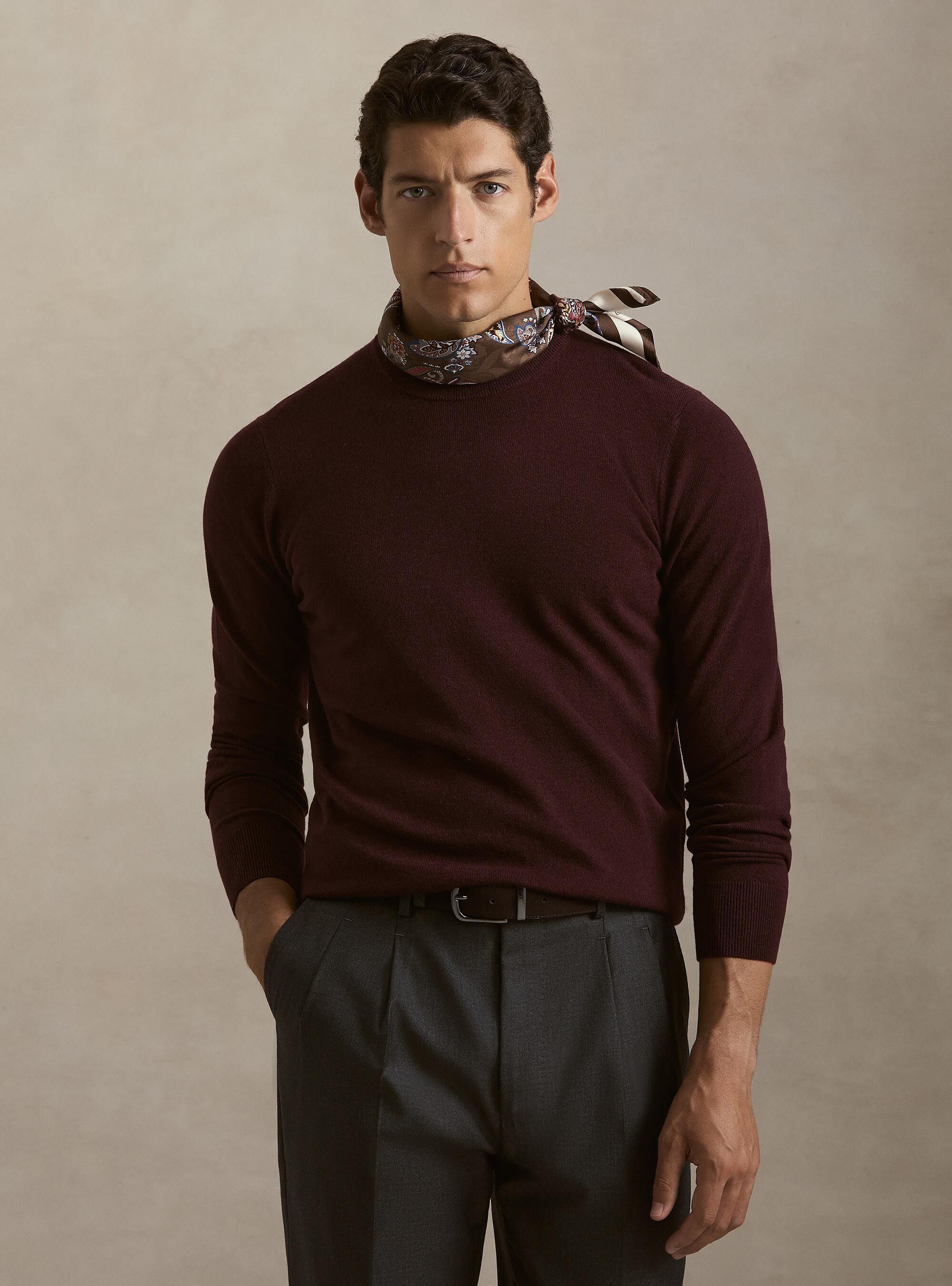 Girocollo in maglia in lana poliammide cashmere