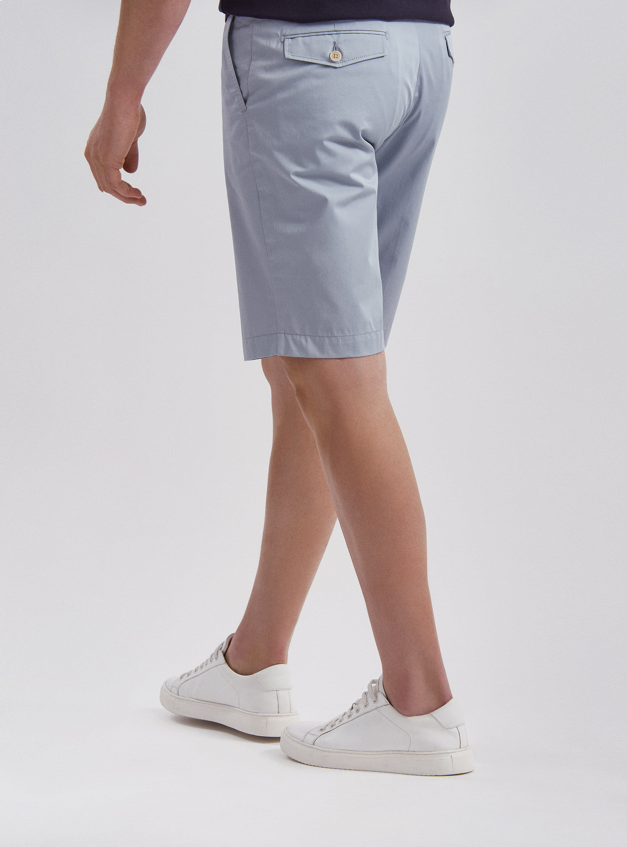 Bermuda in twill di cotone leggero, AZZURRO