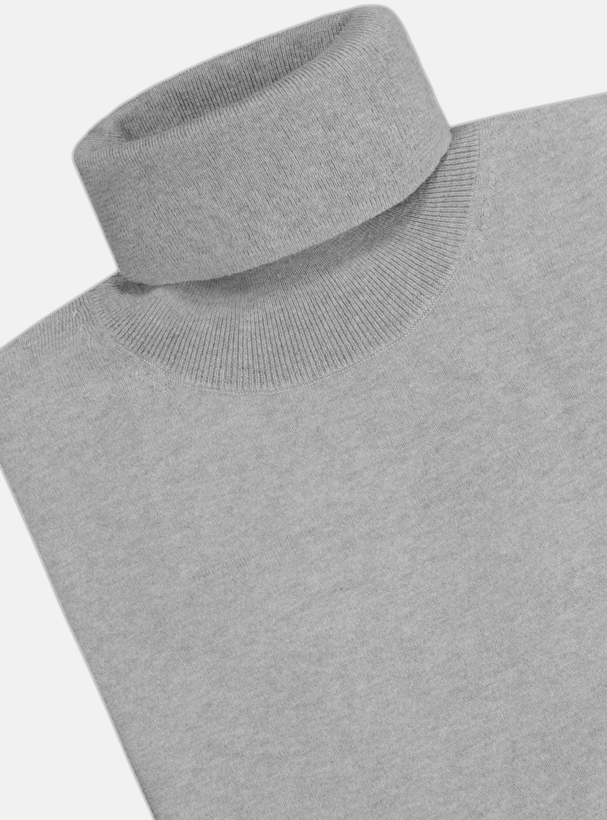 Maglia dolcevita in cotone seta e cashmere, GRIGIO CHIARO MELANGE
