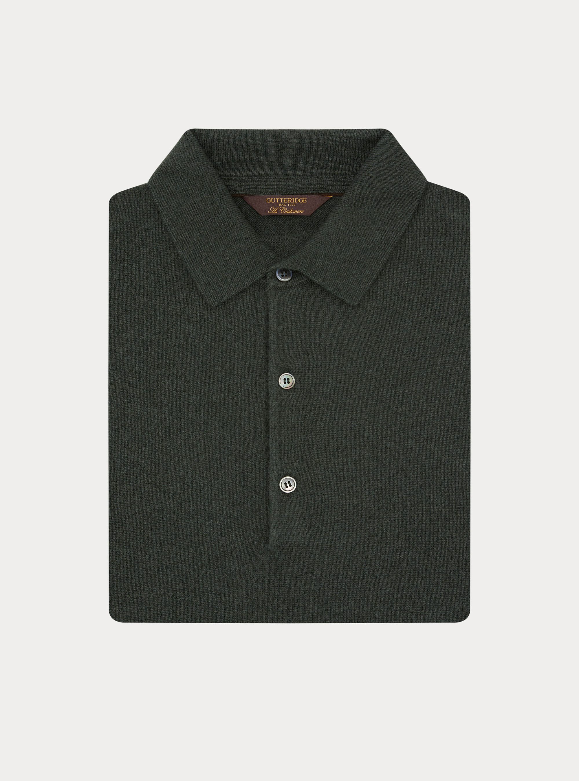 Maglia a polo in lana e cashmere, MILITARE 0609C