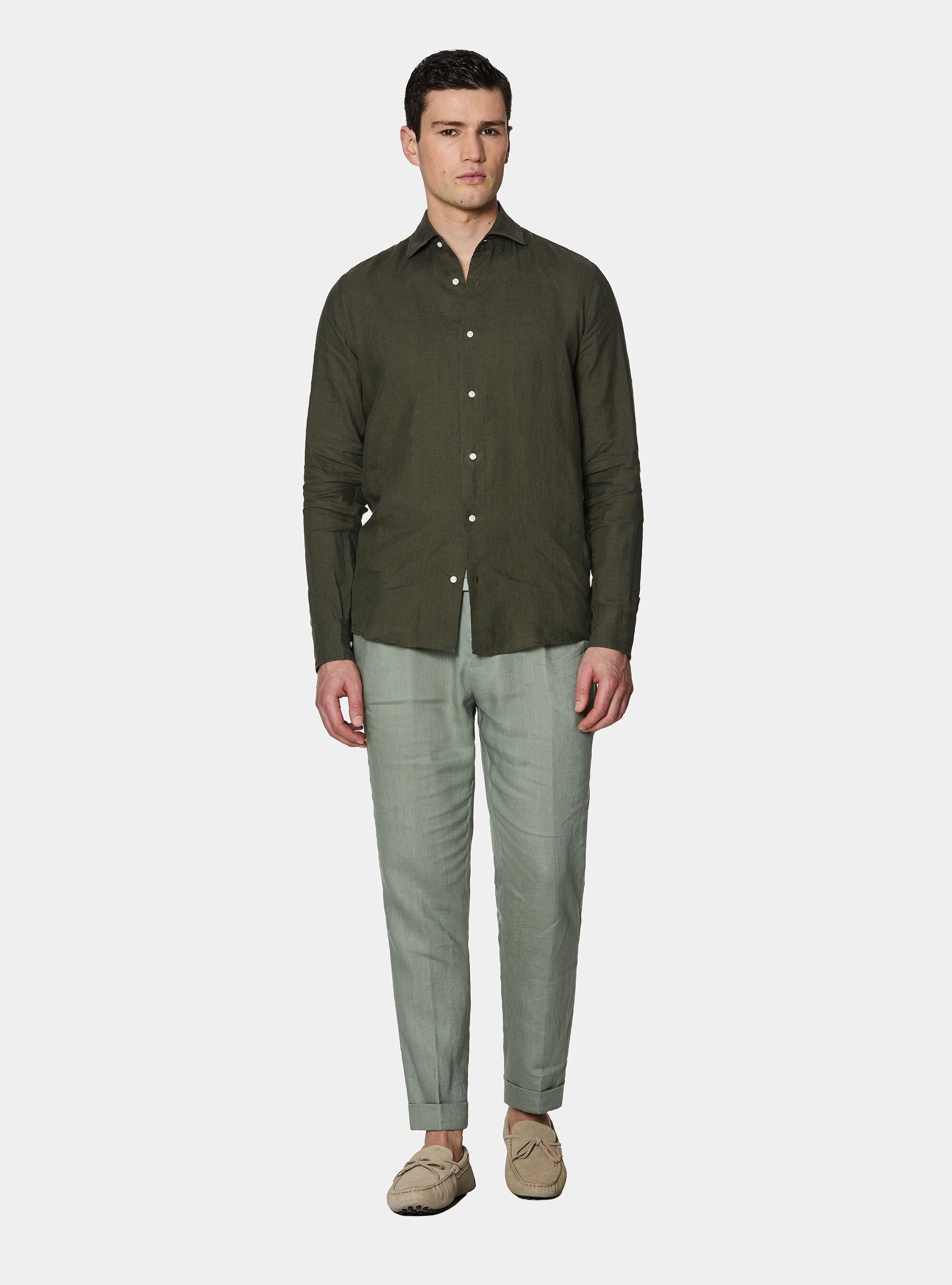 Camicia in puro lino, MILITARE 0609C