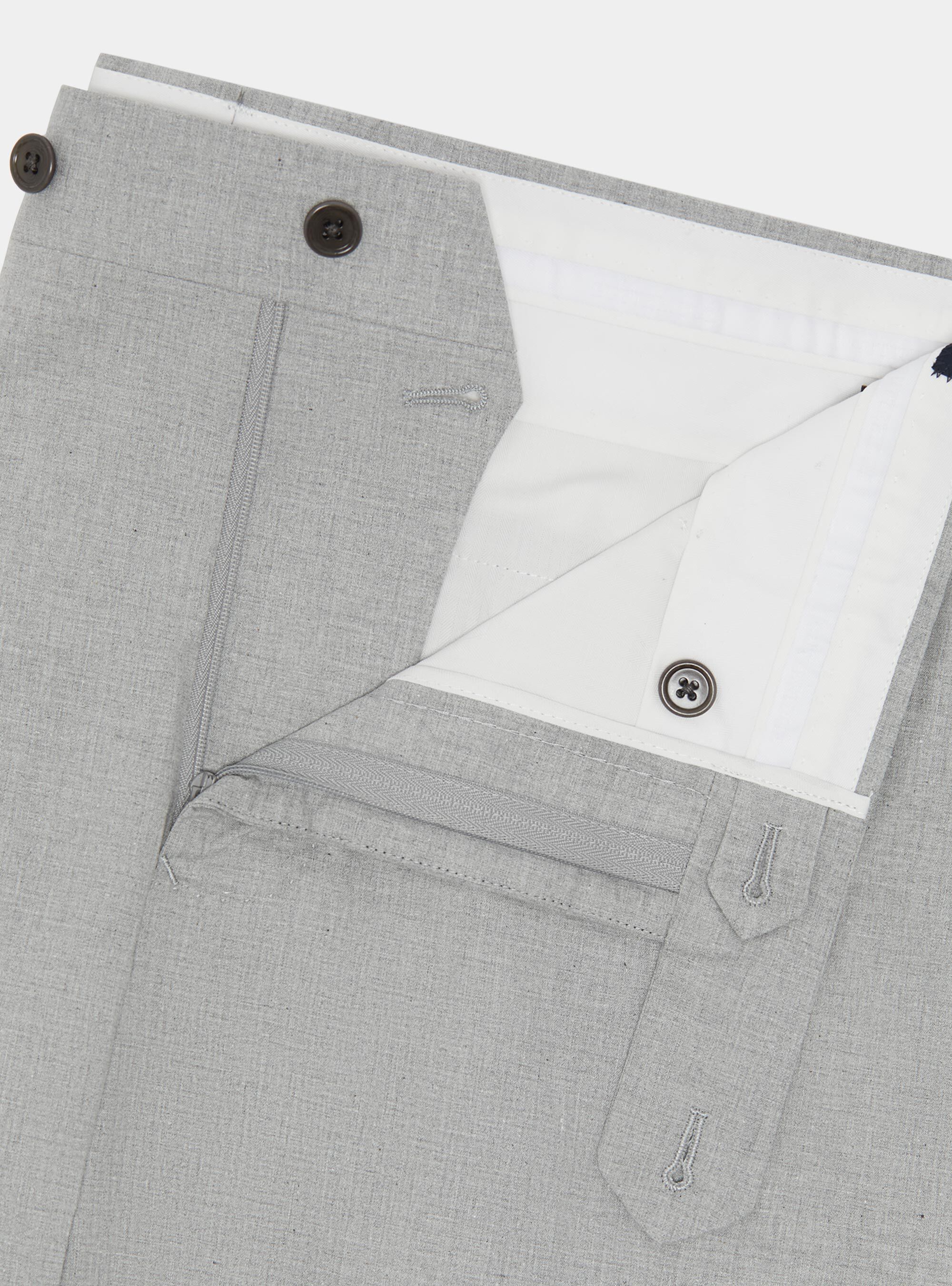 Pantaloni abito grigio in cotone stretch, GRIGIO MELANGE 0151C