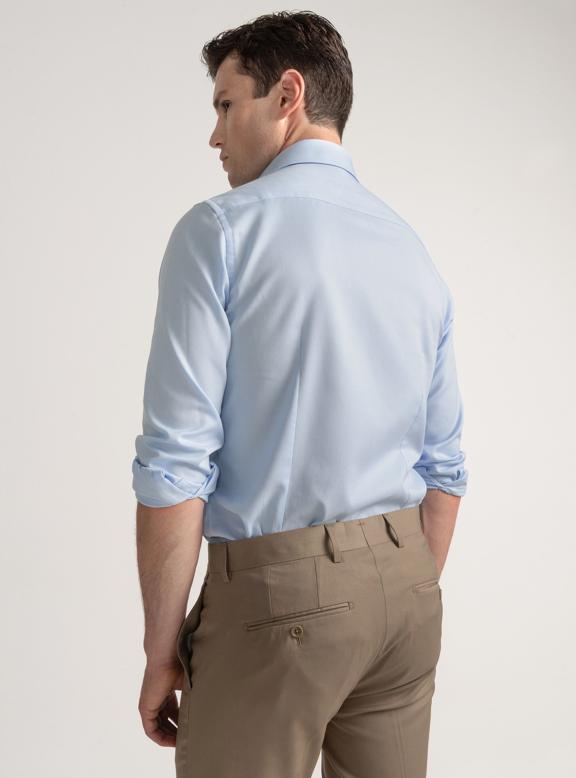 Textured cotton shirt, LIGHT BLUE