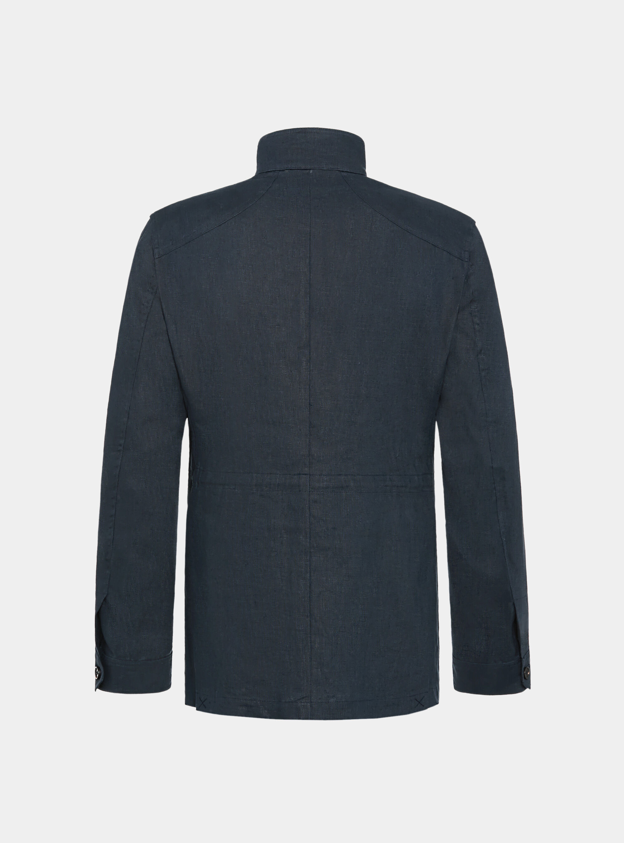 Field jacket in pure linen, NAVY BLUE