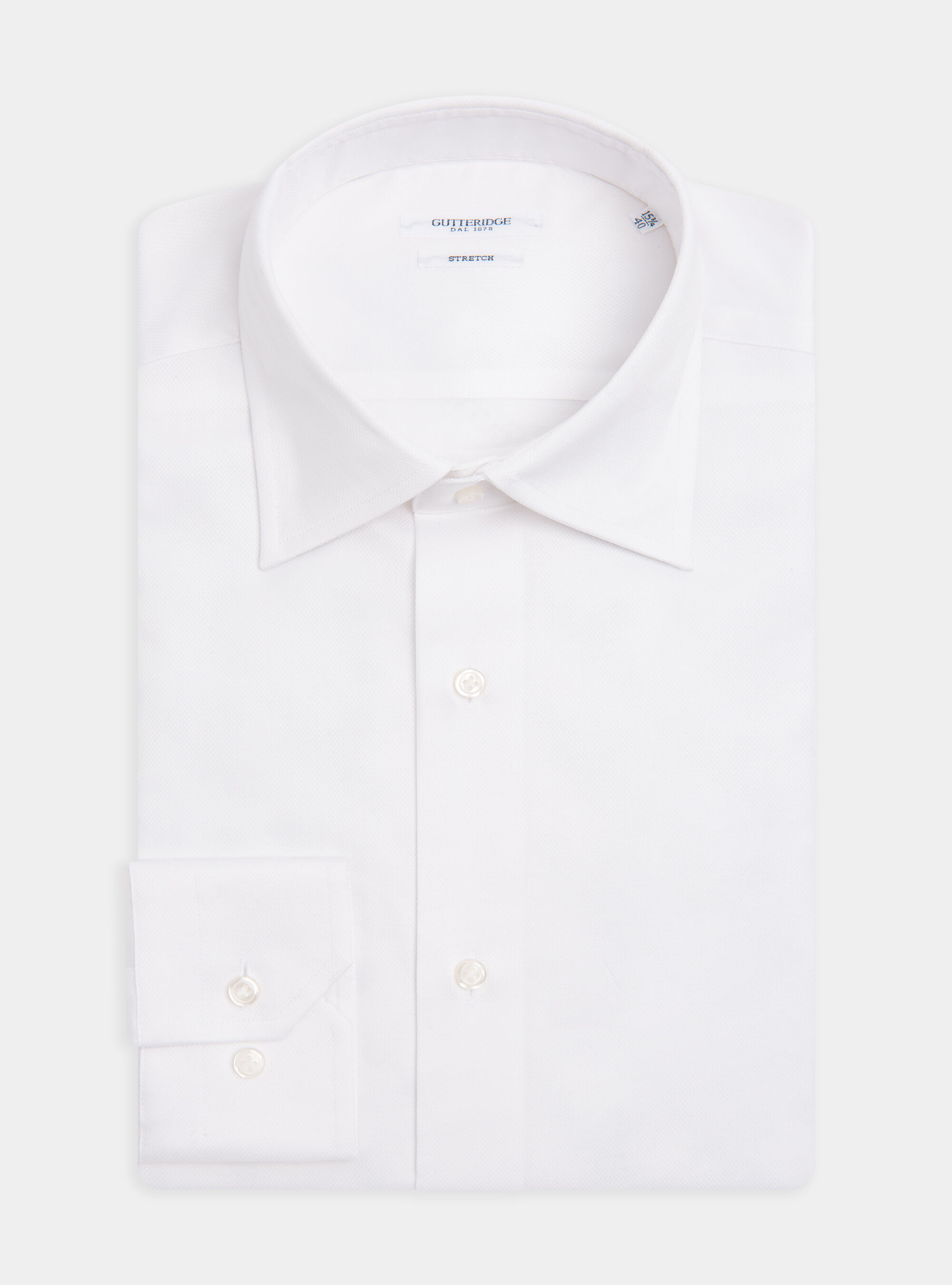 Camisa de algod n el stico con cuello italiano GutteridgeEU