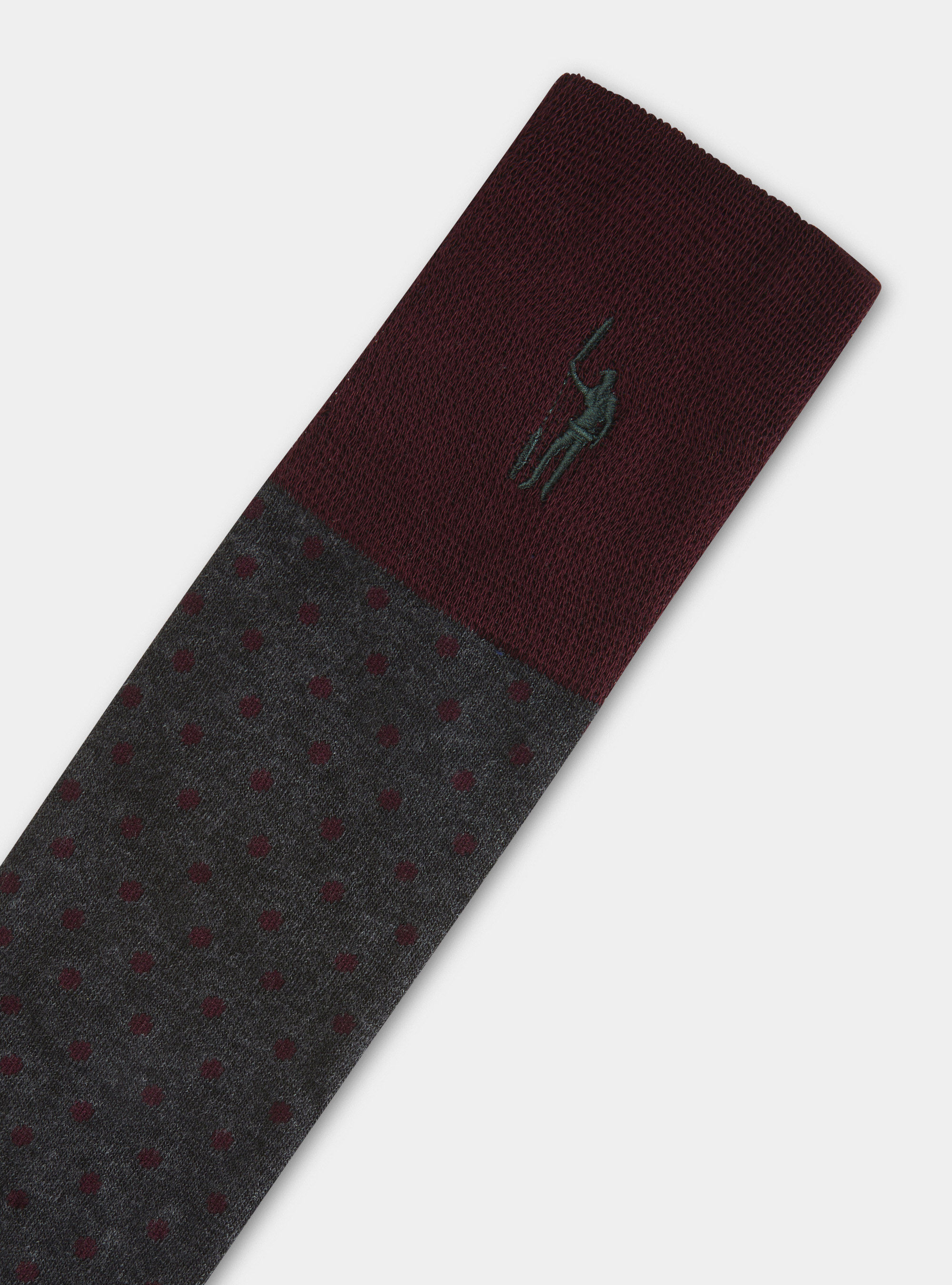 Long socks with polka dots and stripes, ASPHALT GREY