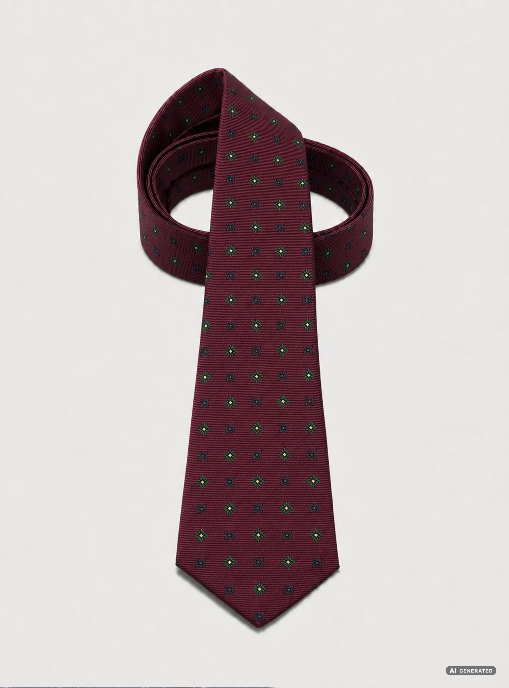 Cravatta in seta jacquard con microfantasia fiori