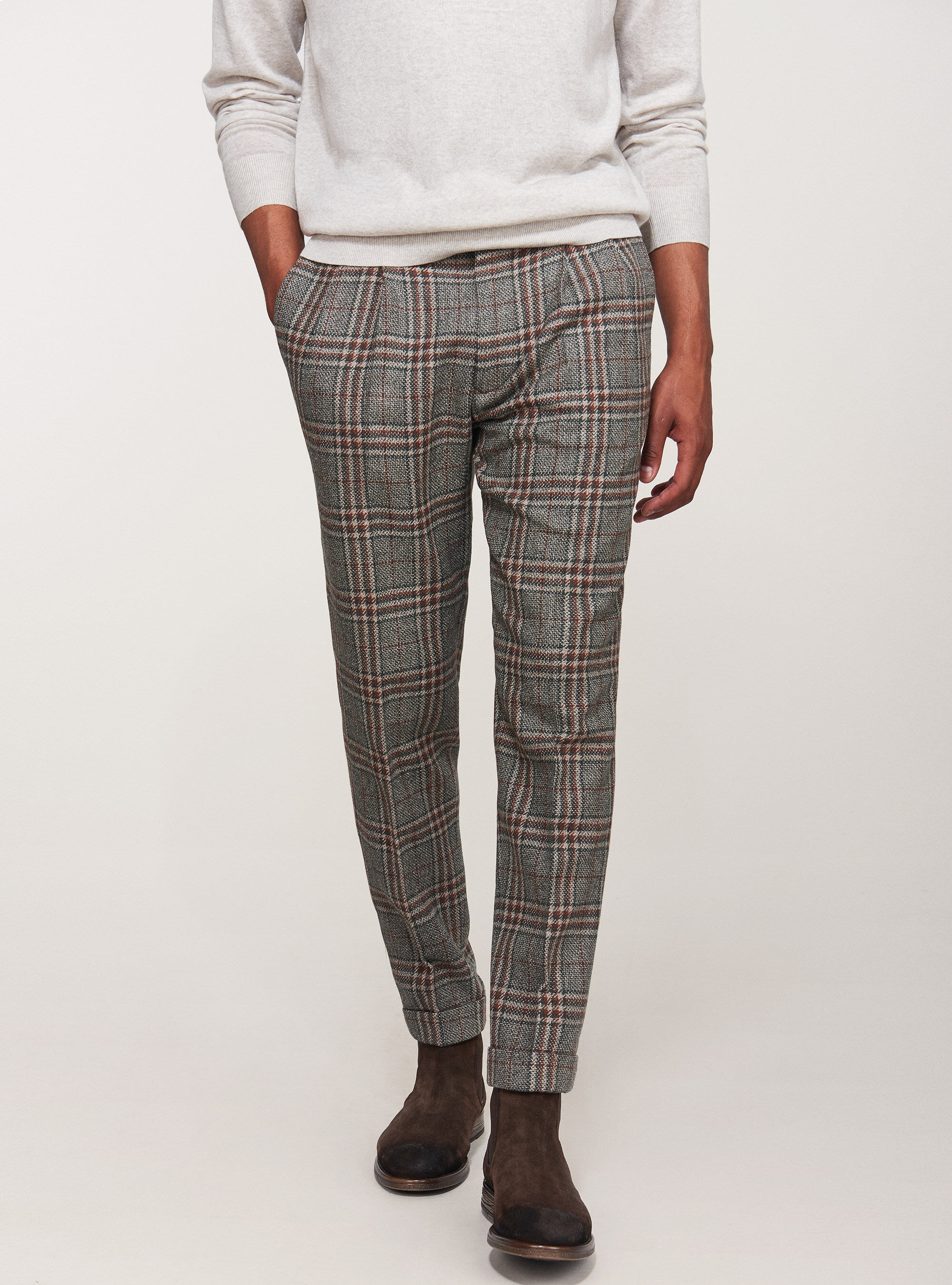Men's plaid linen pants deals