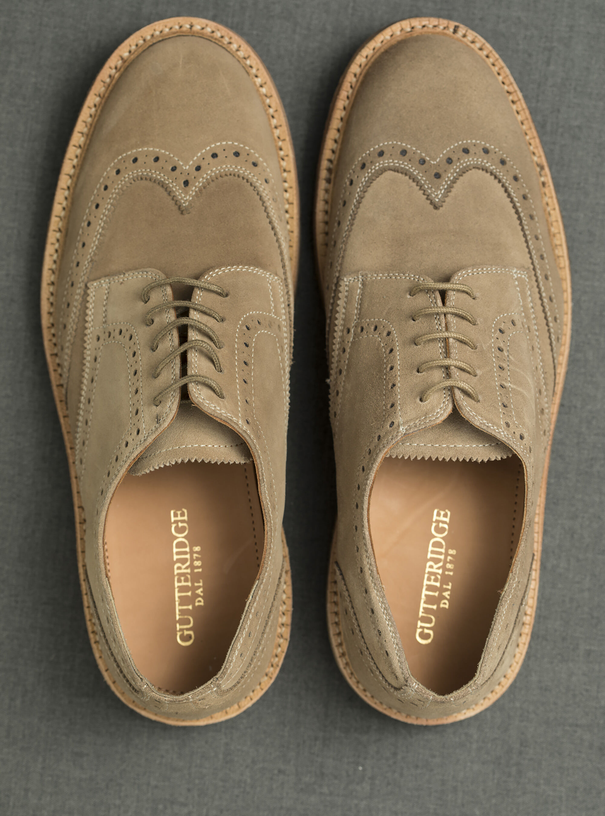 Derby in suede, ECRU 0560C
