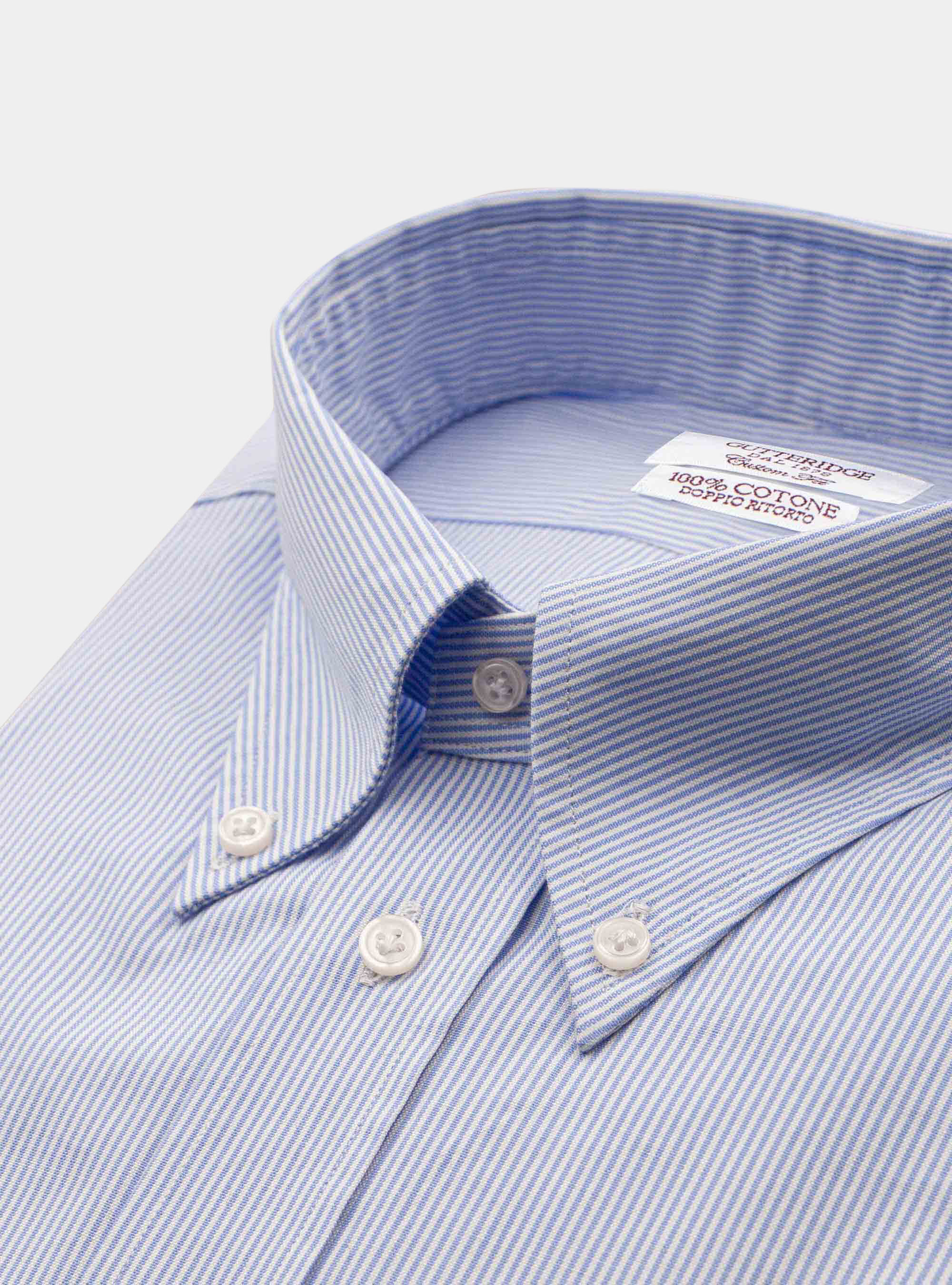 Oxford striped Custom button down collar shirt, LIGHT BLUE