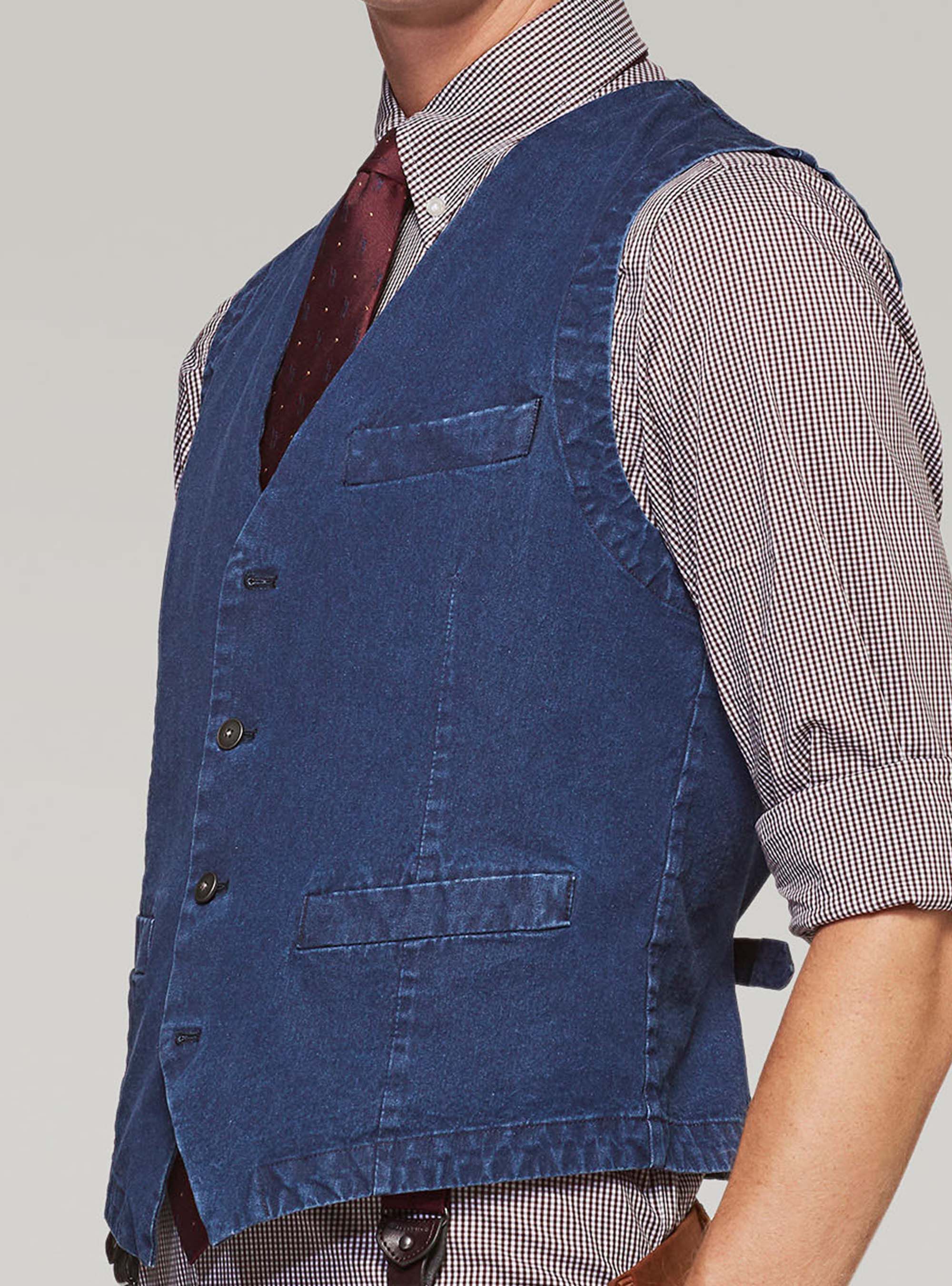Gilet monopetto in denim