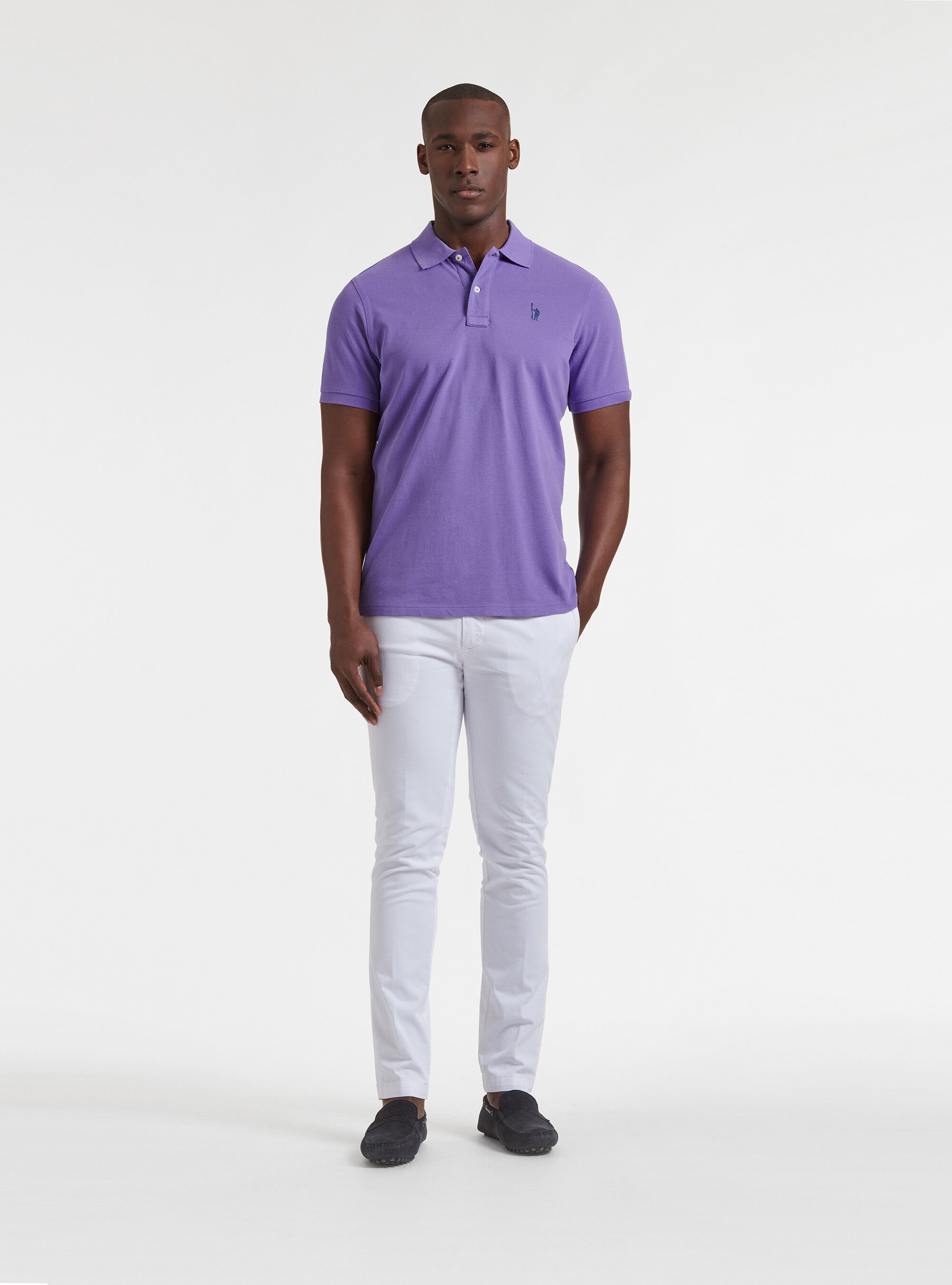 Purple polo pants top