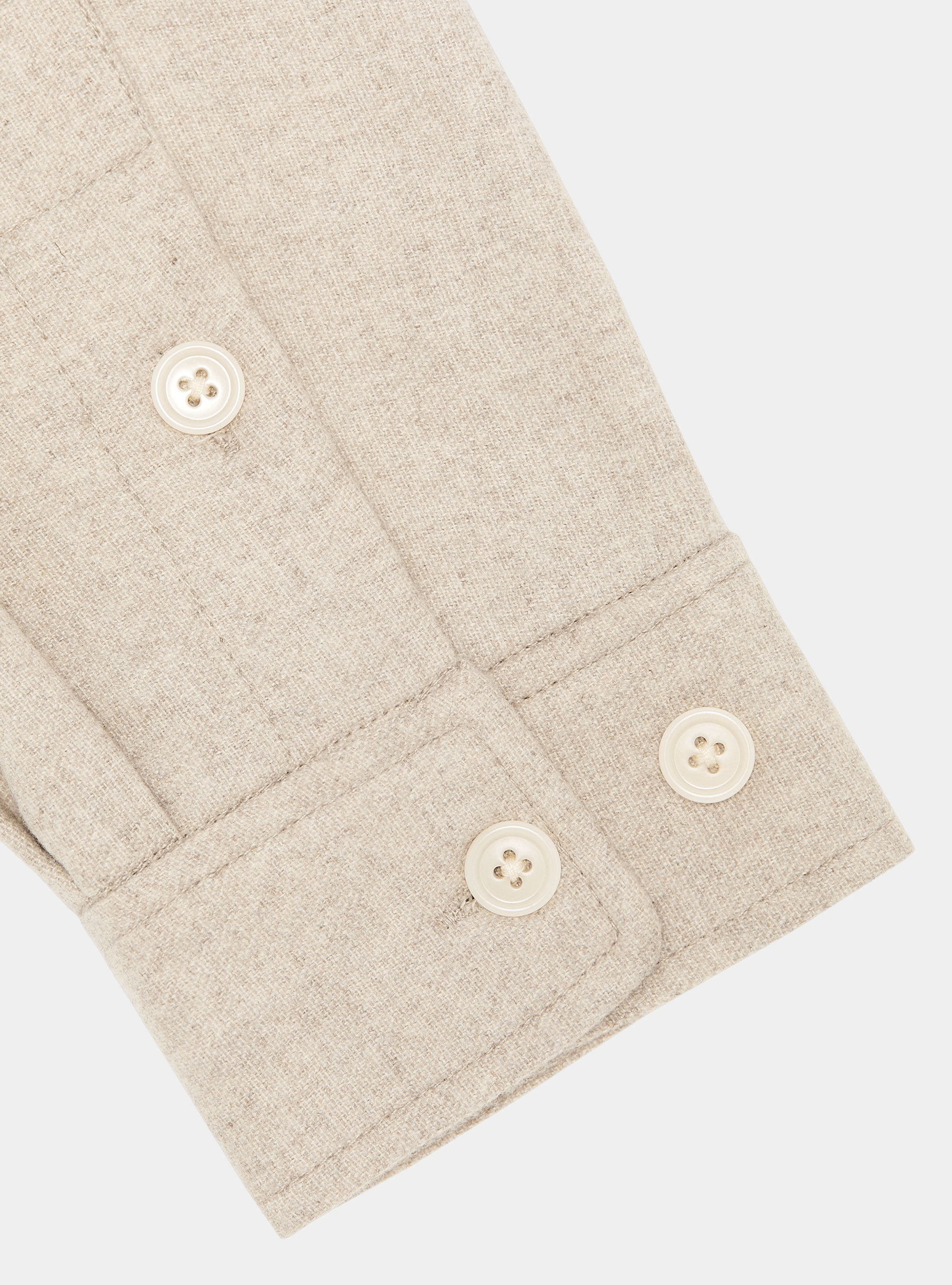 Lightweight shirt jacket in wool blend, ECRU