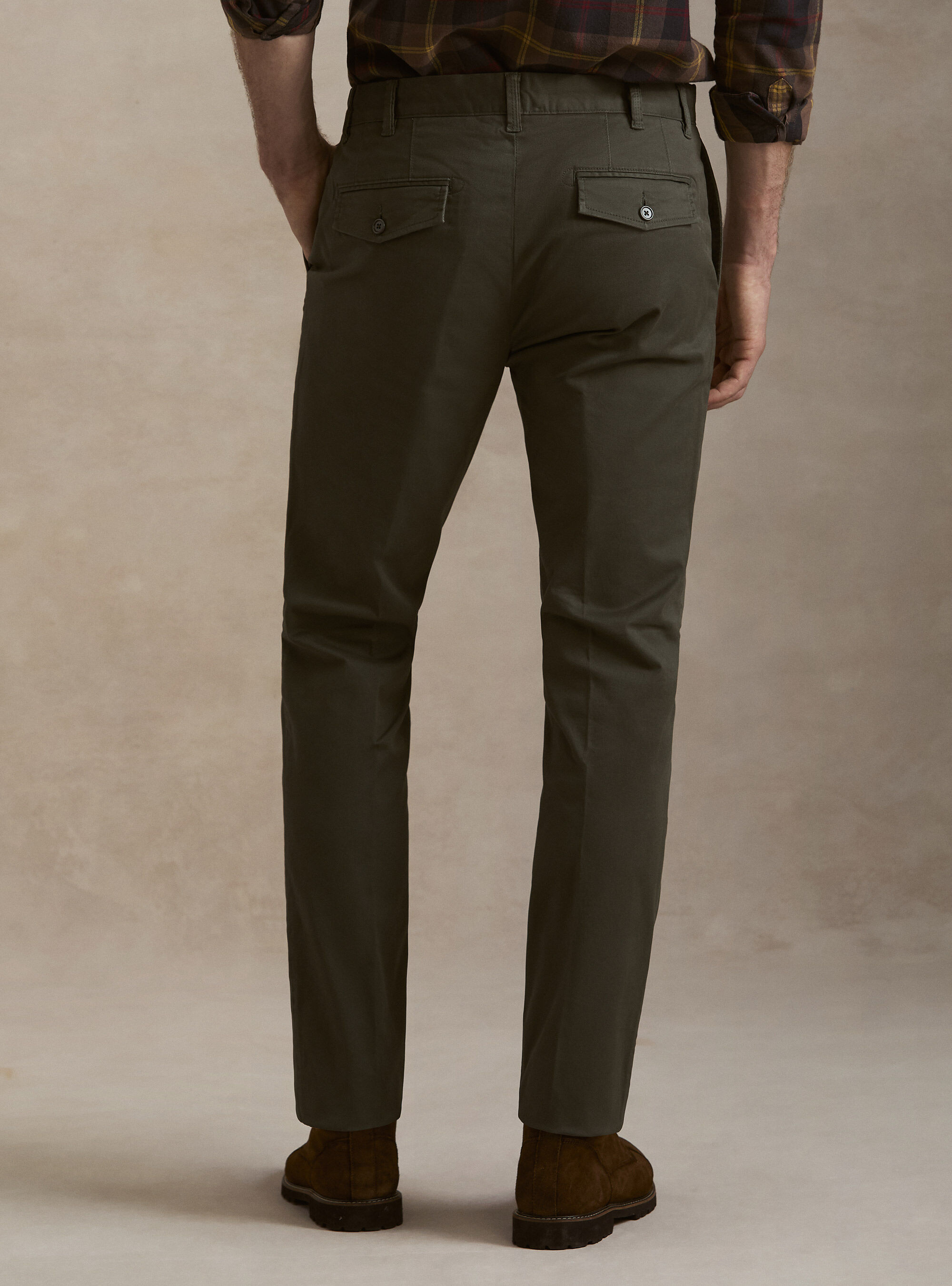 Slack slim fit in twill stretch, VERDE