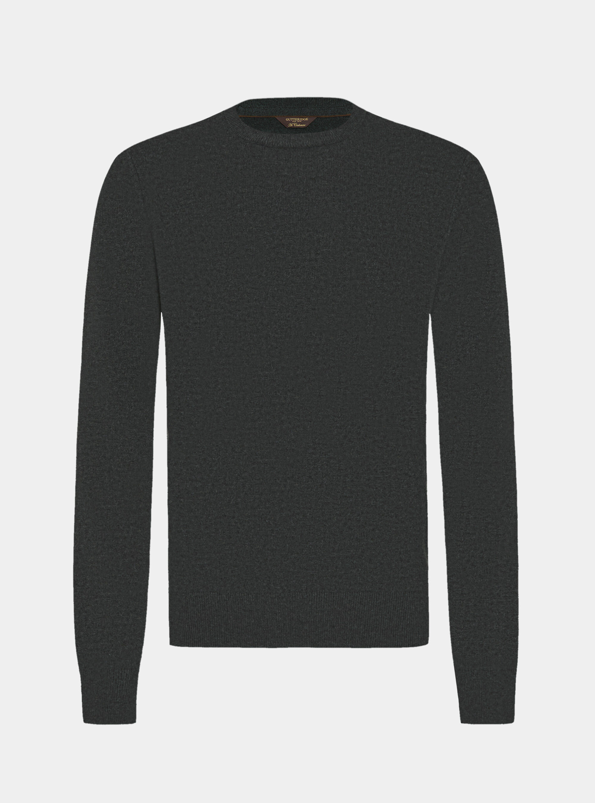 Lambswool and cashmere crewneck sweater, ASPHALT GREY