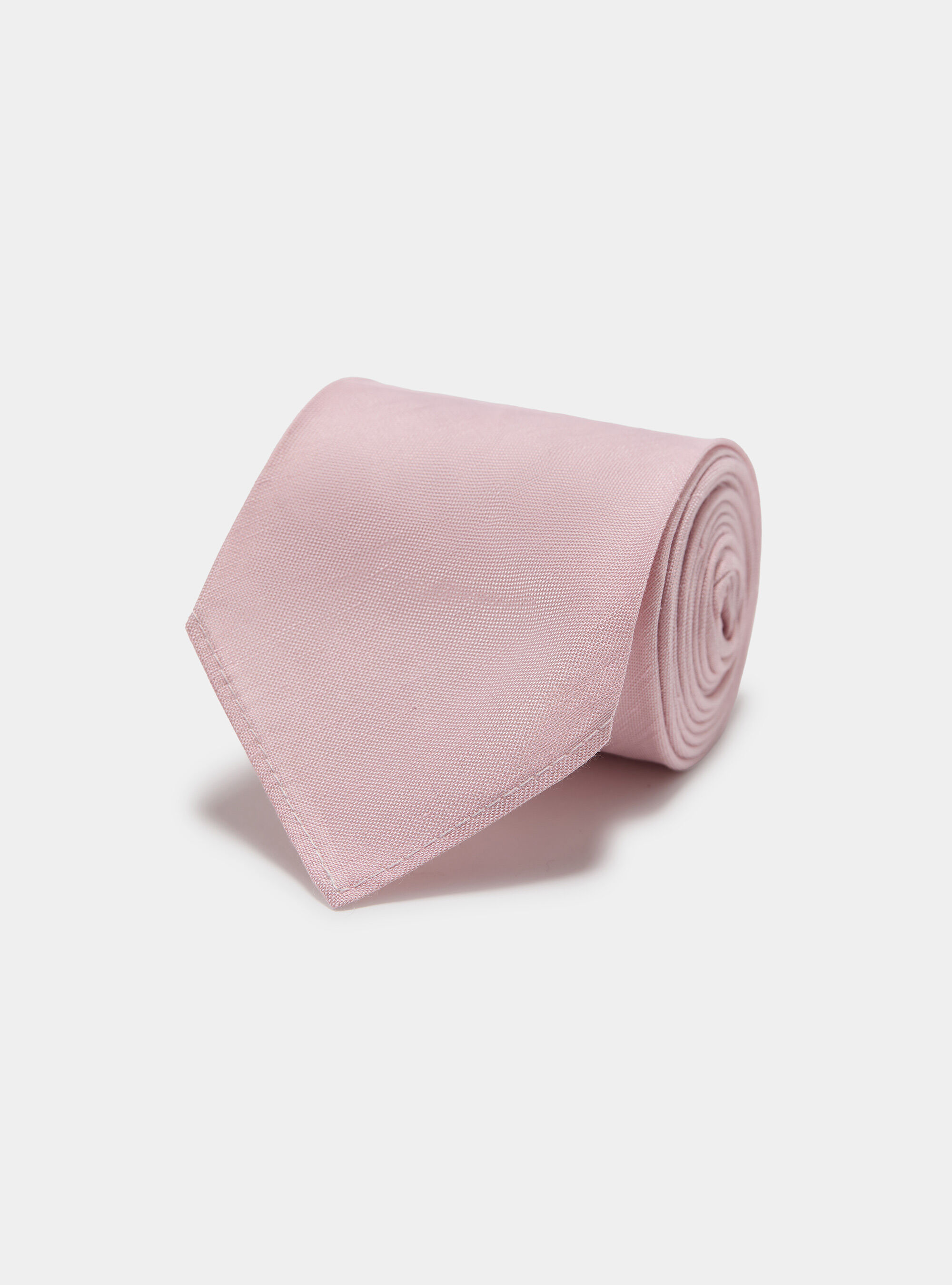 Cravatta in seta e lino, 0441C ROSA SCURO