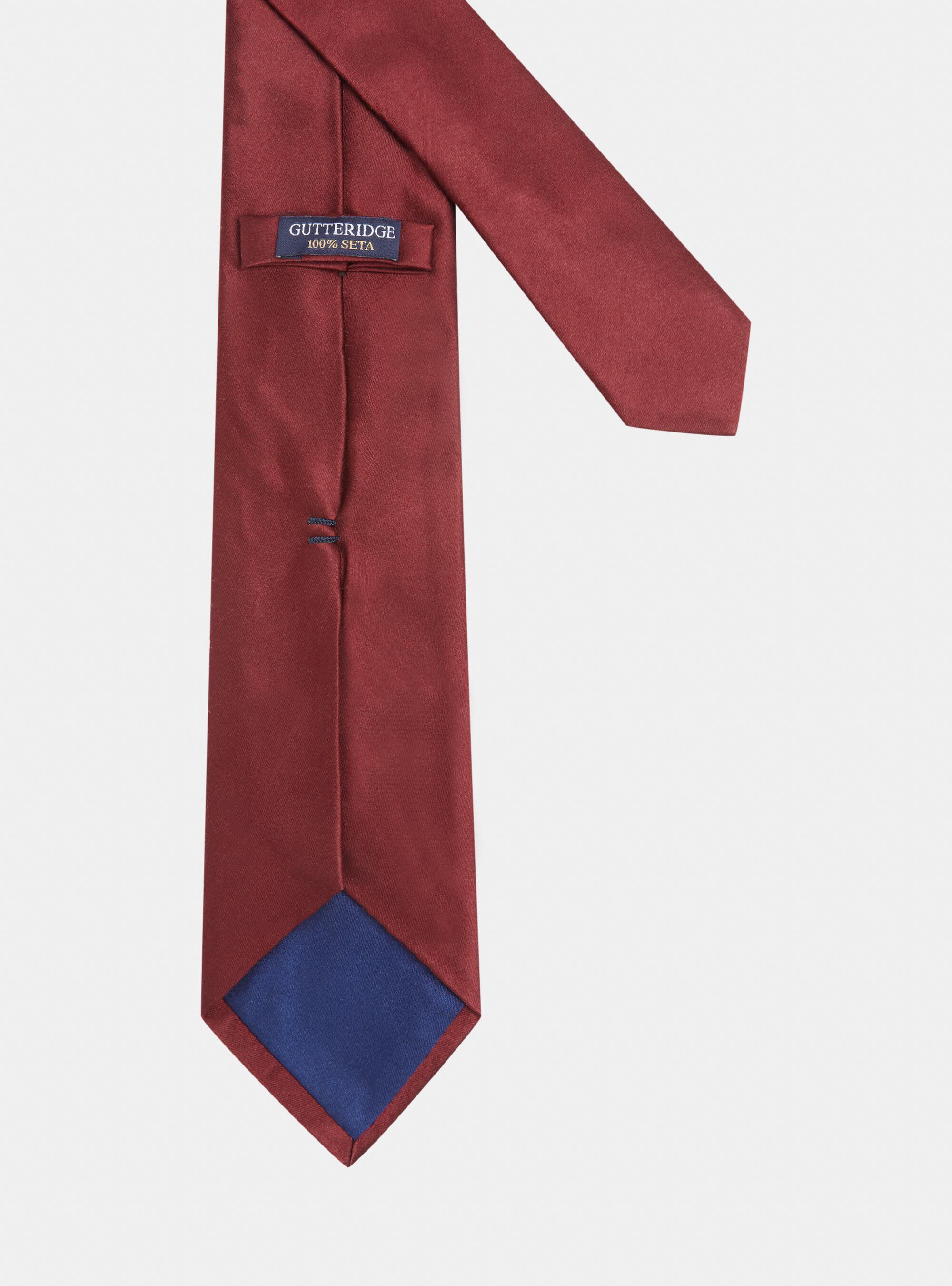 Solid-coloured silk tie, BORDEAUX