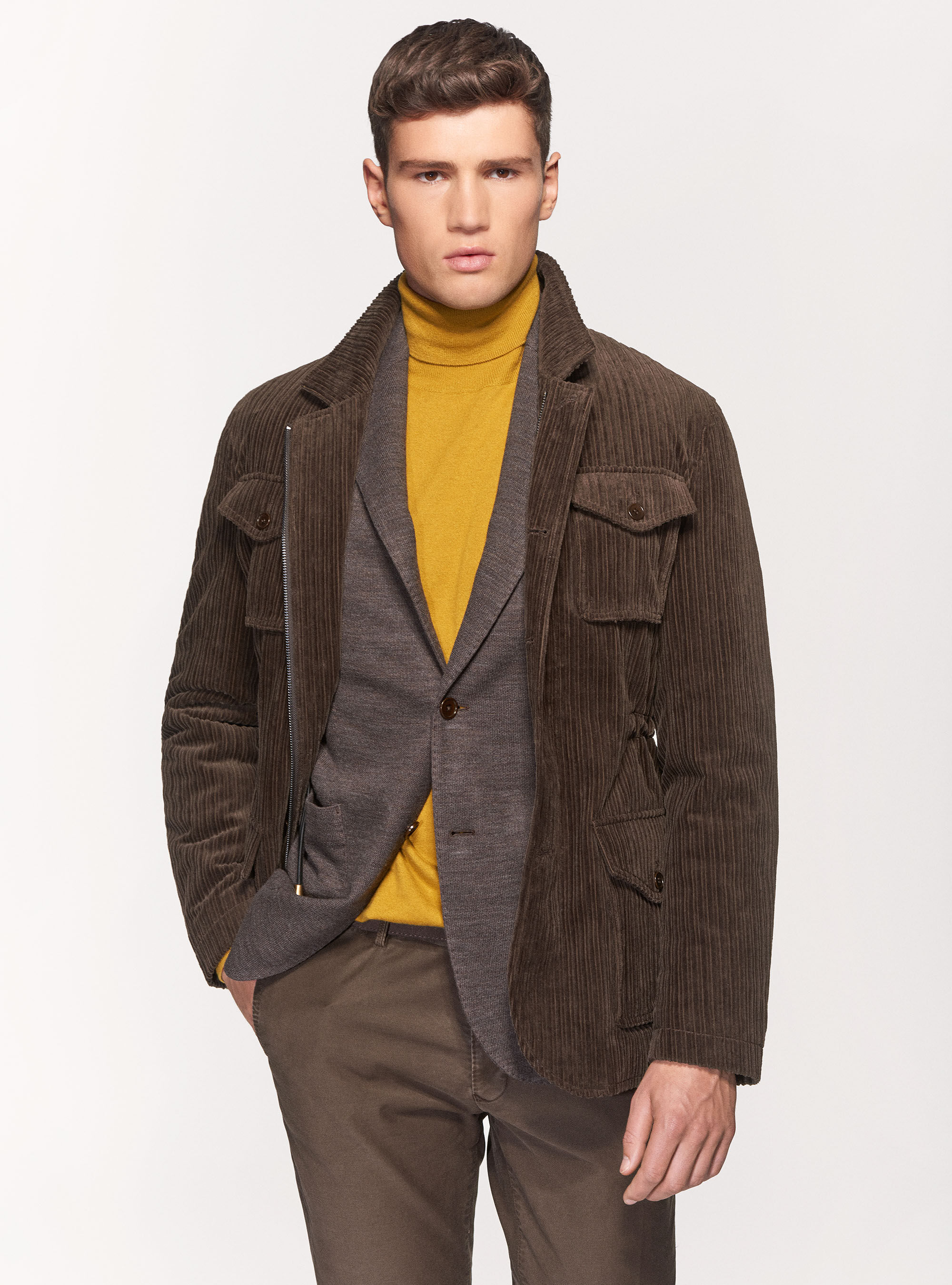 Velvet collared coat with concealed buttons sale