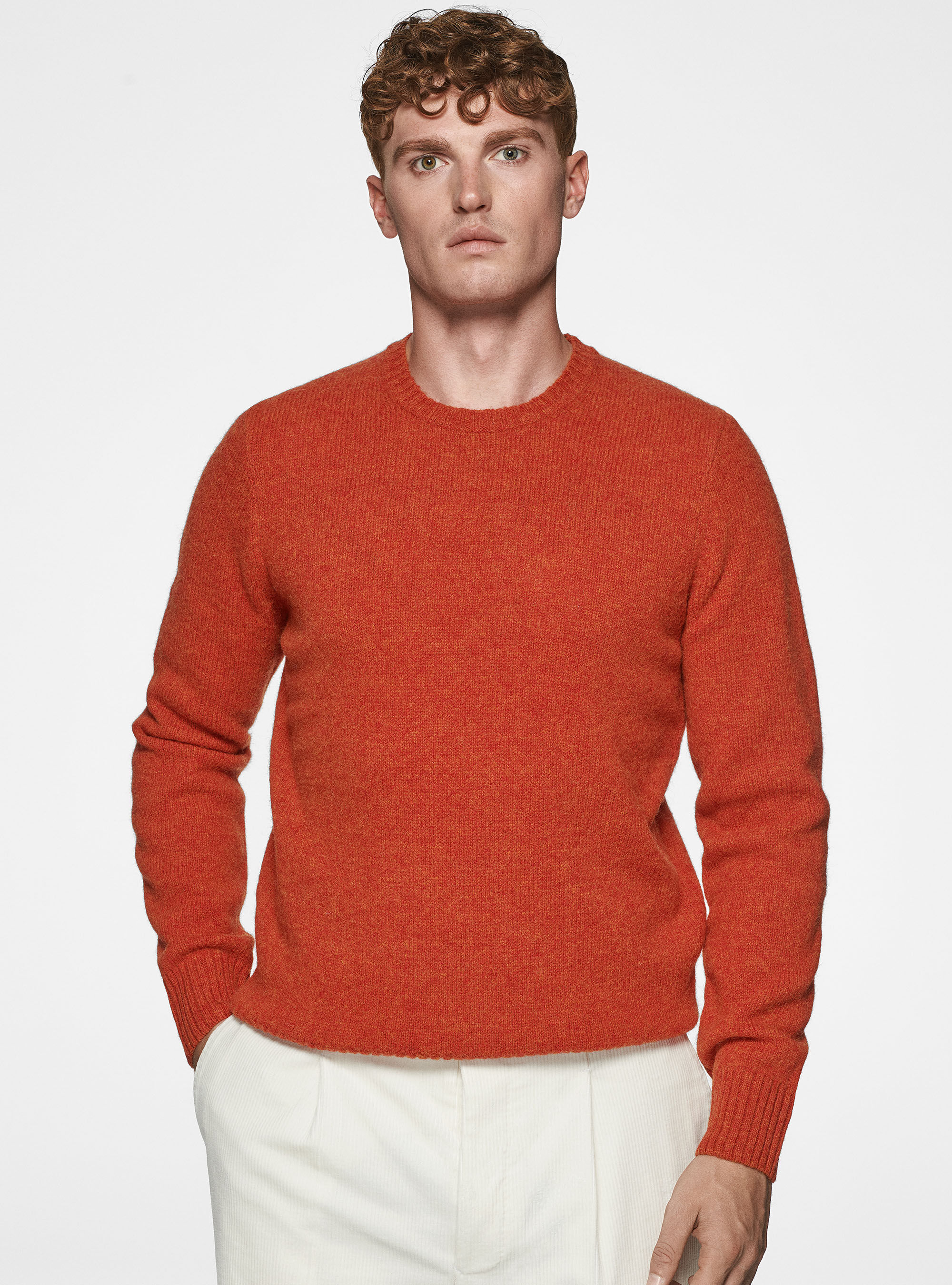 トップス Wizzard SHAGGY WOOL CREW NECK Shetland Woollen Co. Shaggy S Knit Crewneck Sweatshirt - Sky