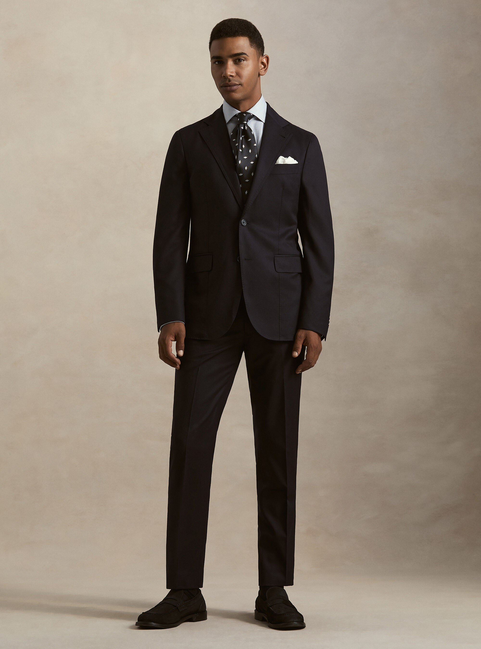 Wool flannel suit blazer, NAVY BLUE