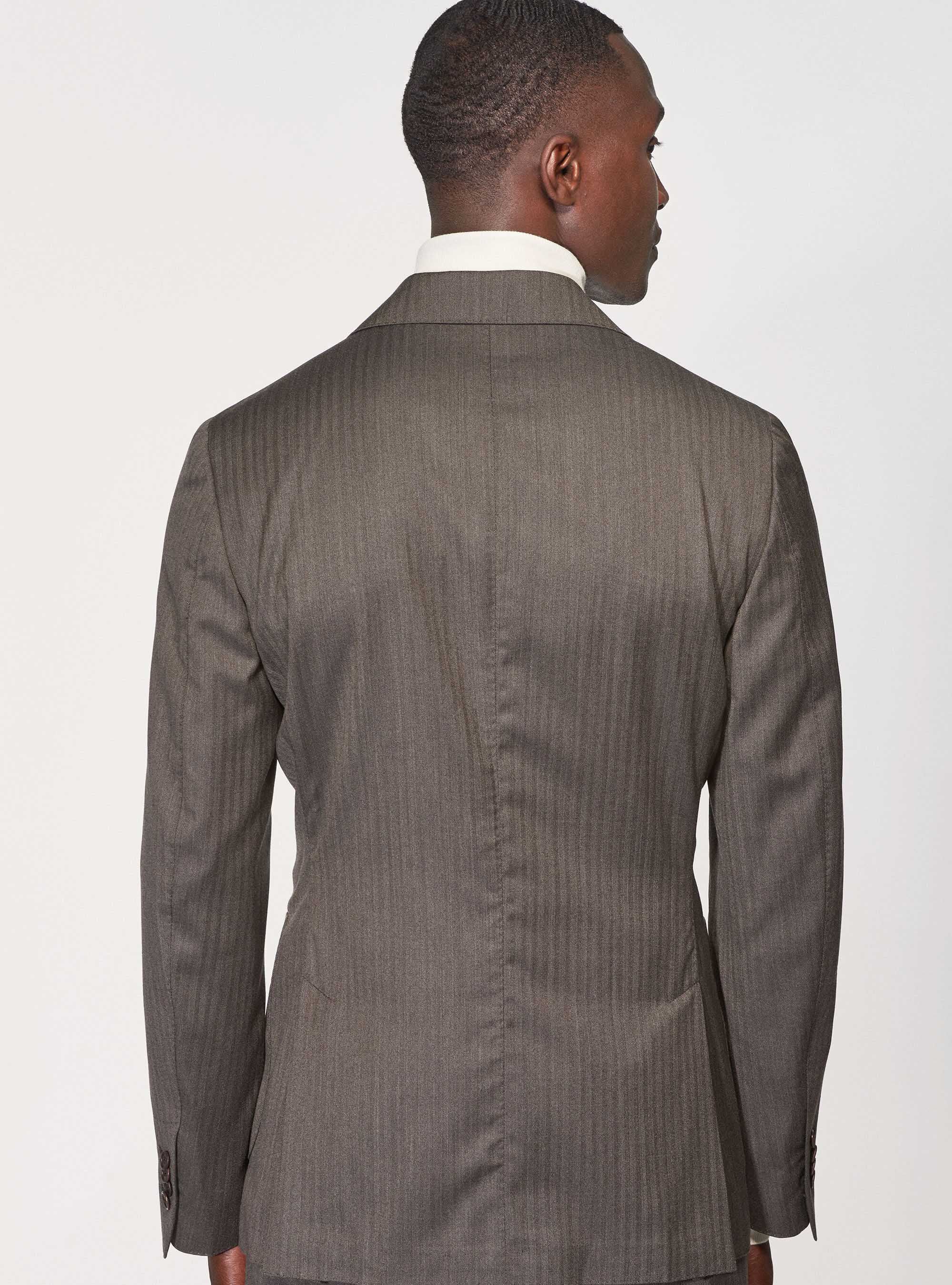 Suit blazer in pure superfine herringbone wool 110's Vitale Suit blazer in pure superfine herringbone wool 110's Vitale