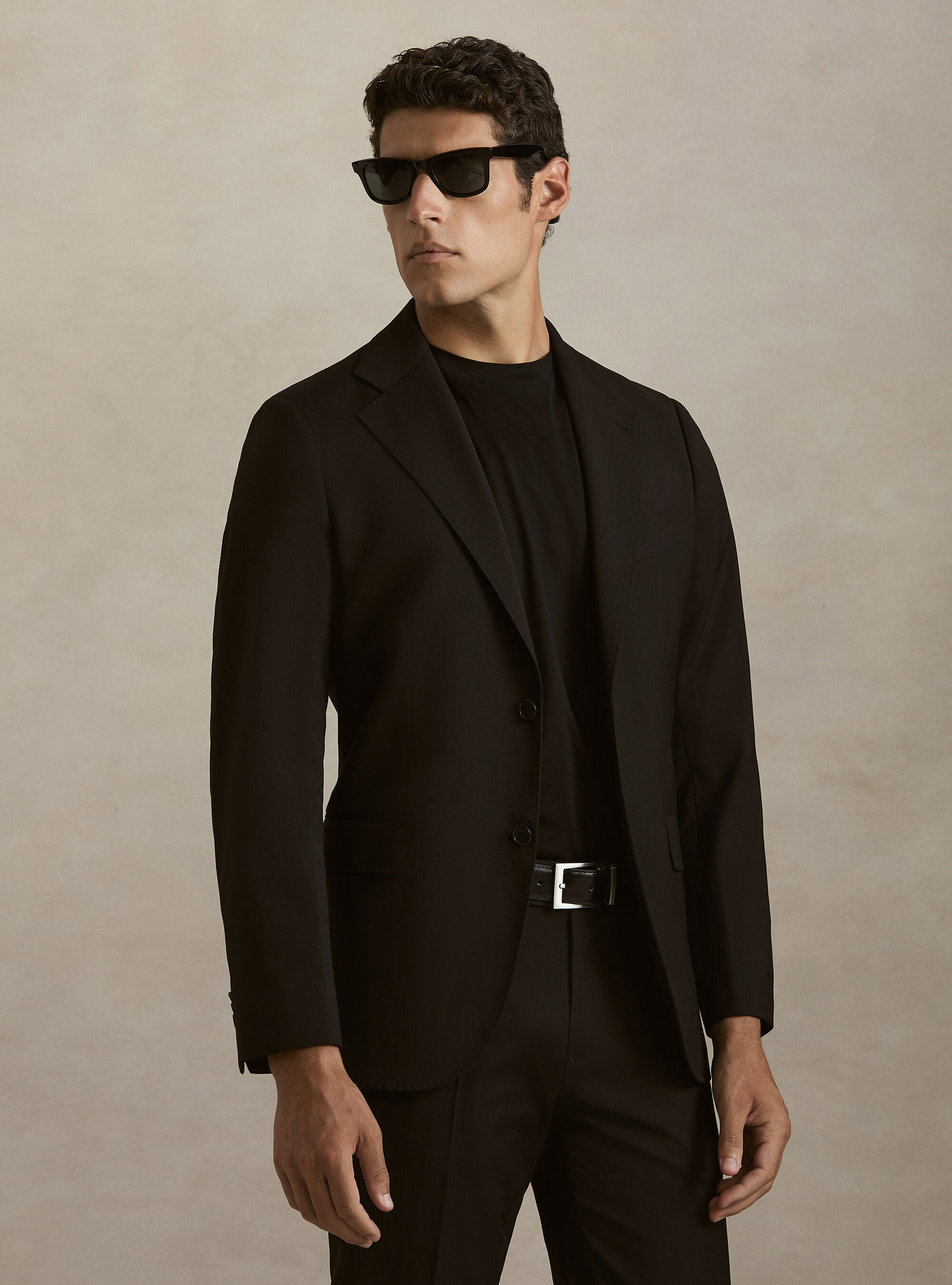Slim fit classic suit blazer, BLACK