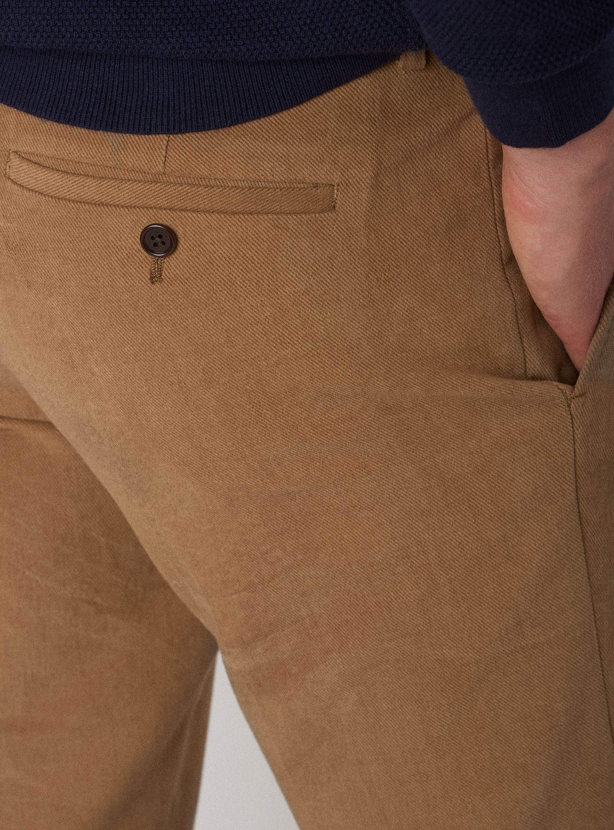 Chino pants in frosted cotton twill, BEIGE 0578C