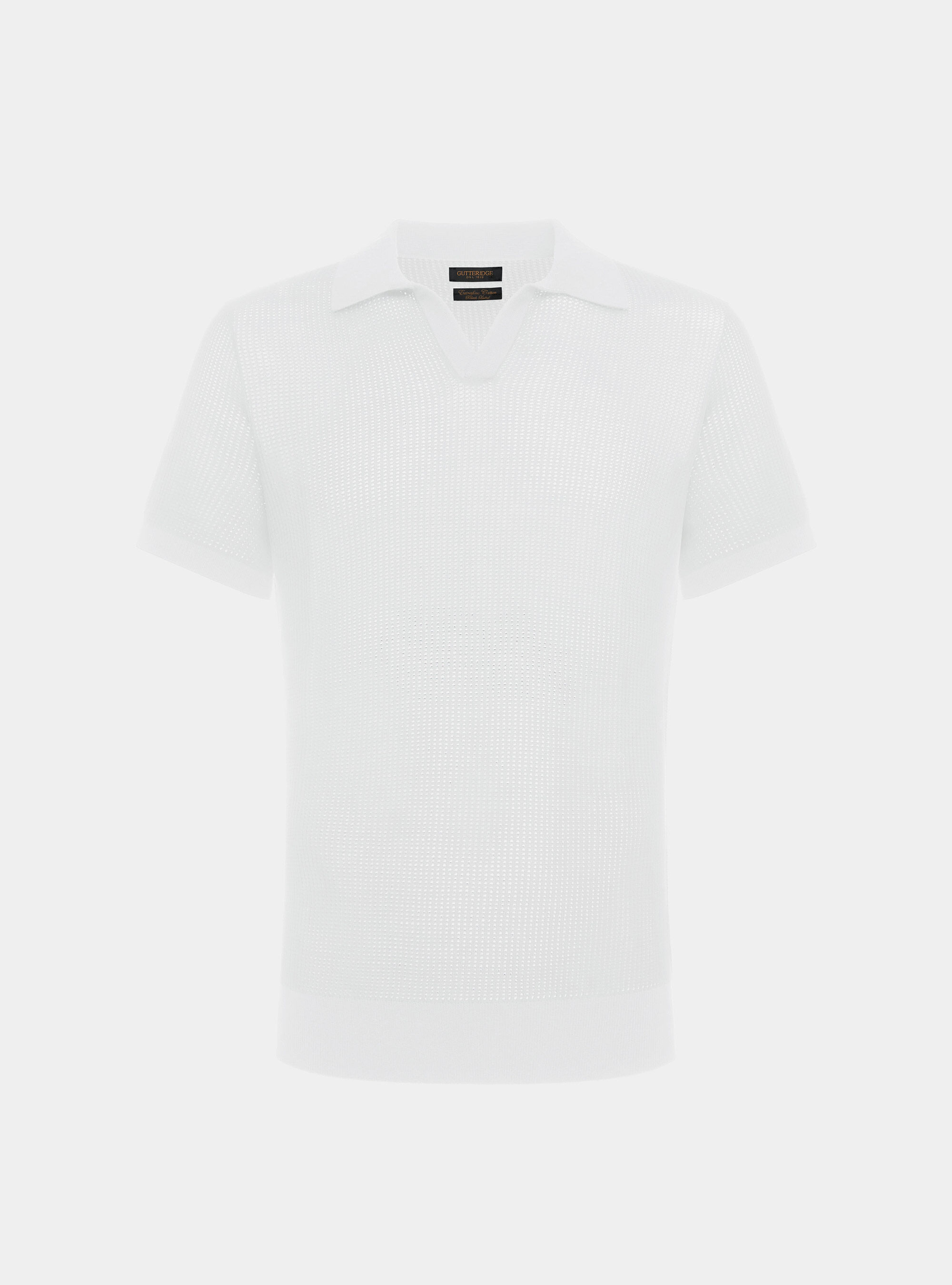 Mens white knitted polo 2025
