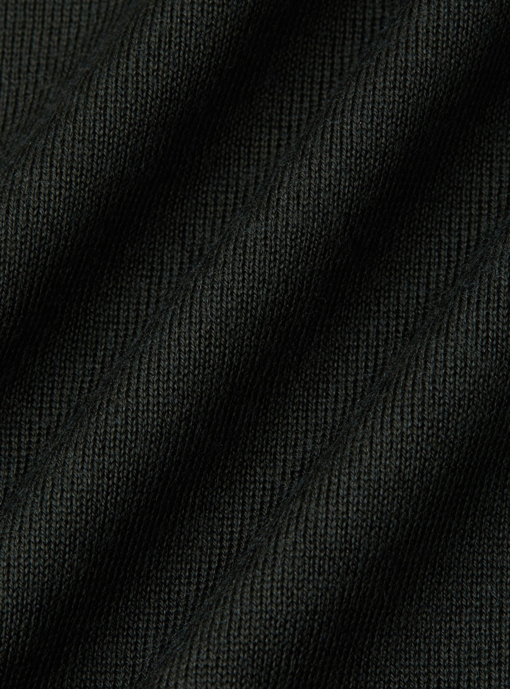 Polo collo senza bottoni in maglia lana merino, MILITARE 0609C