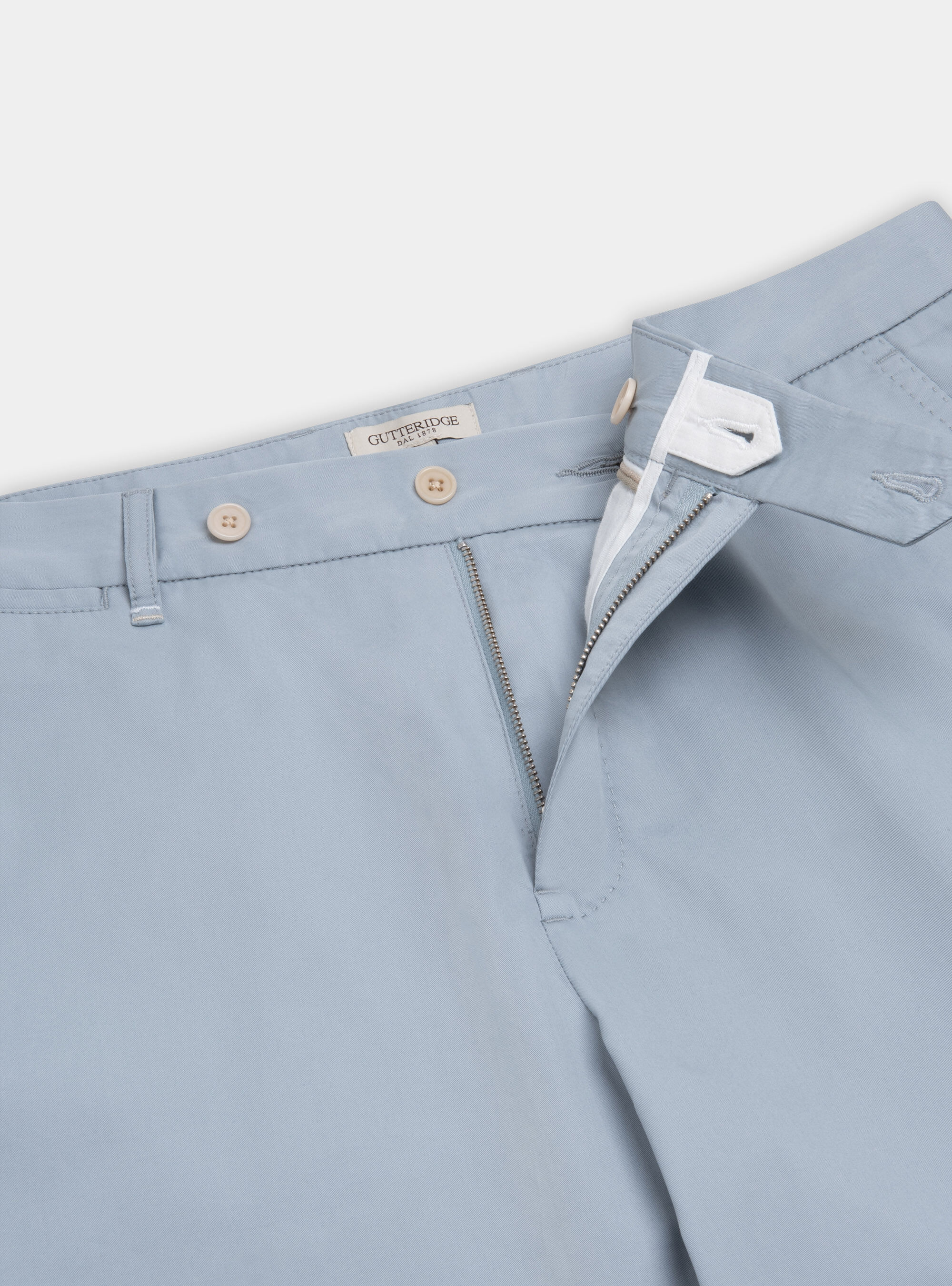 Bermuda in twill di cotone leggero, AZZURRO