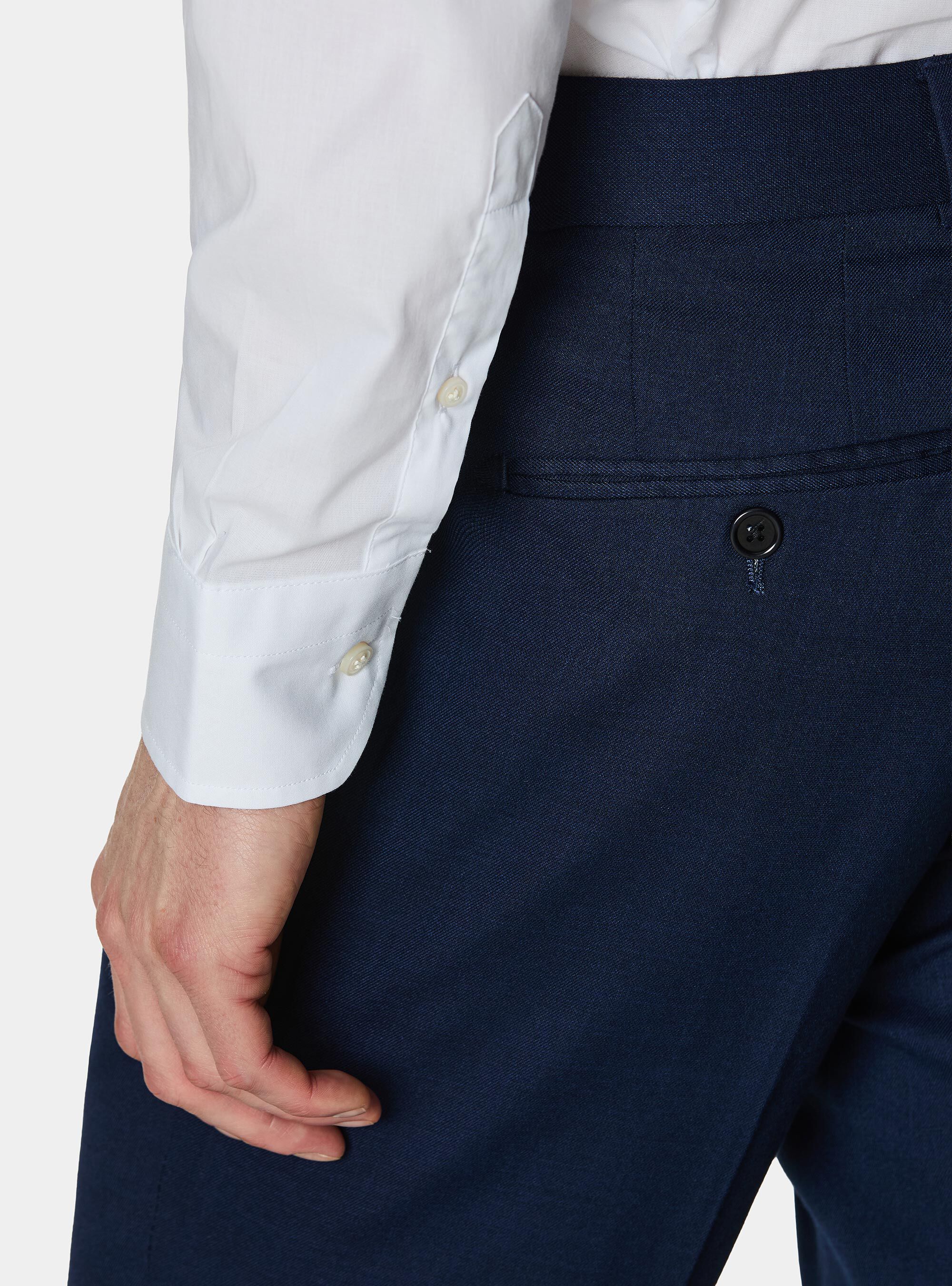 Cotton poplin stretch shirt, WHITE