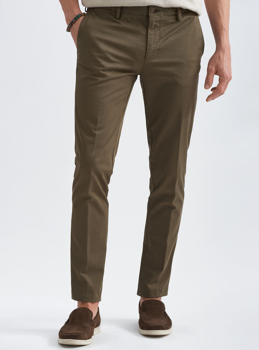 Slim fit twill chino trousers